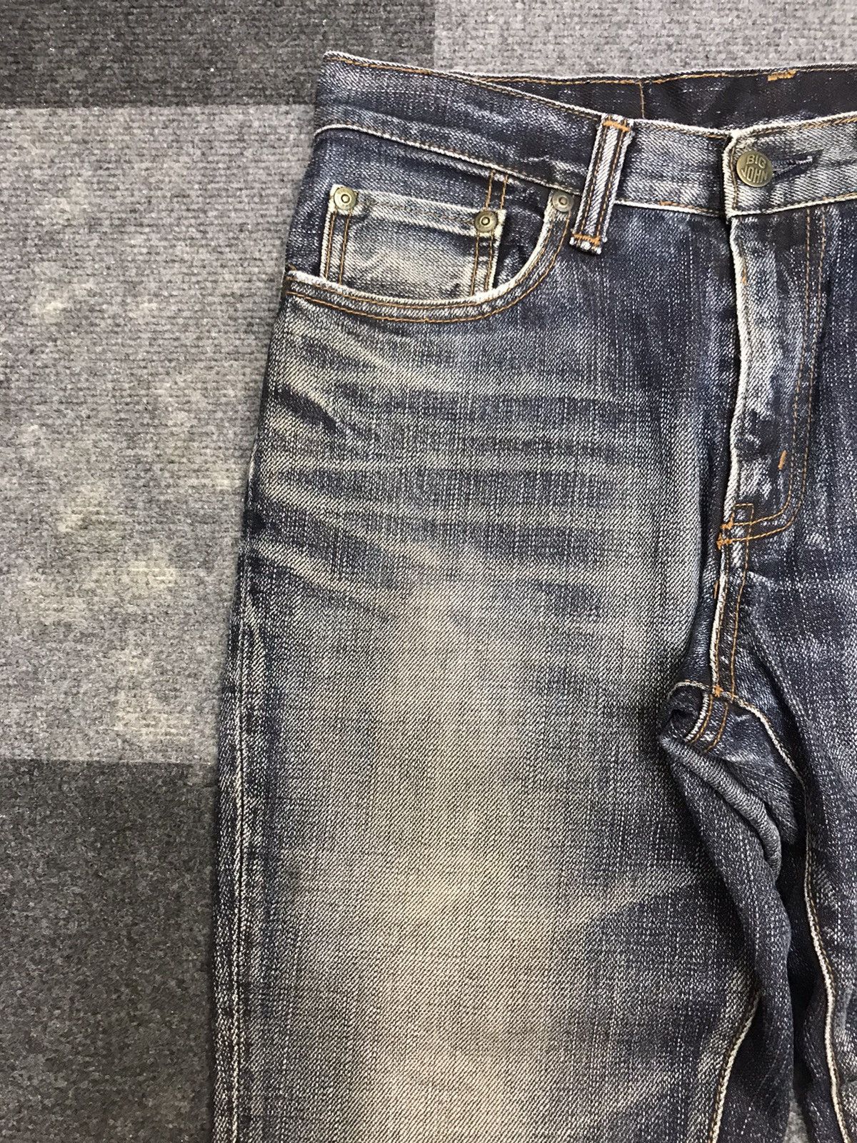 Big John × Vintage 💥FLARE💥VINTAGE BIG JOHN JAPAN STONEWASH FLARE DENIM F452 Size US 29 - 4 Thumbnail