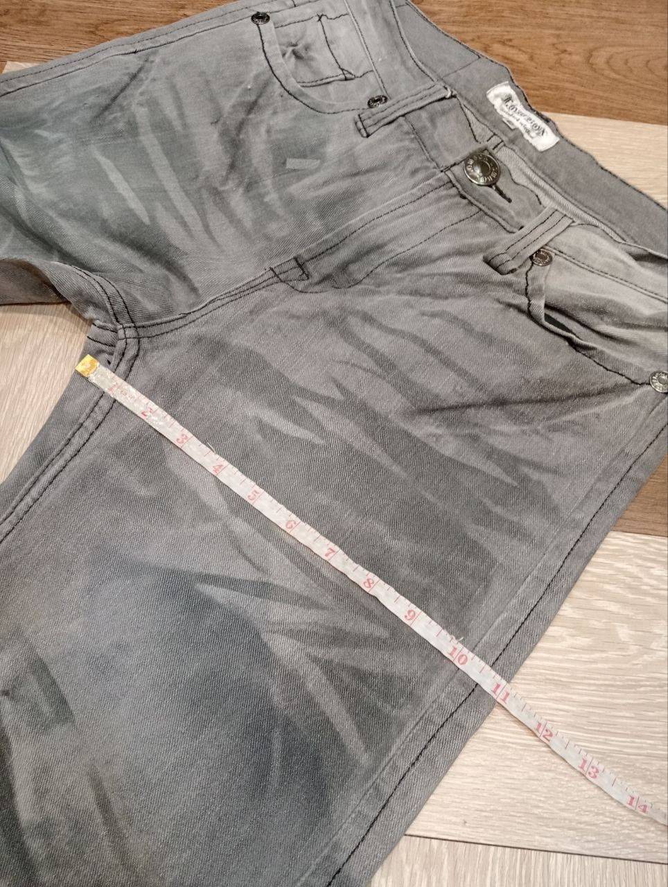 LOWBOX JAPANESE LOWBOX DISTRESSED CHARCOAL GRAY DENIM PANTS Size US 32 / EU 48 - 16 Thumbnail