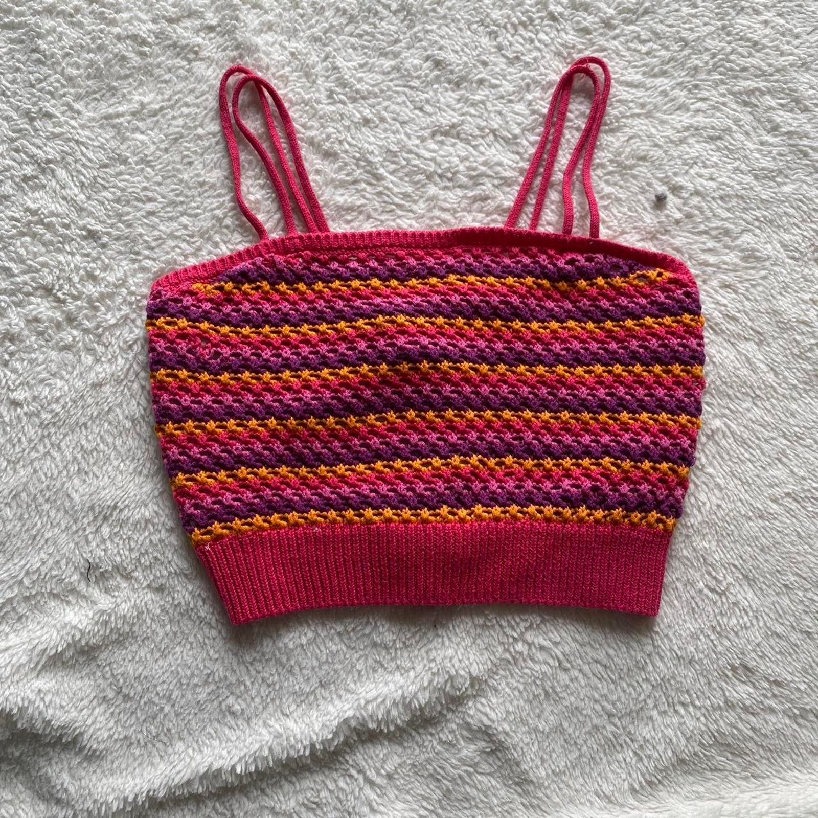 American Stitch Pink knit crop top Size M / US 6-8 / IT 42-44 - 4 Thumbnail