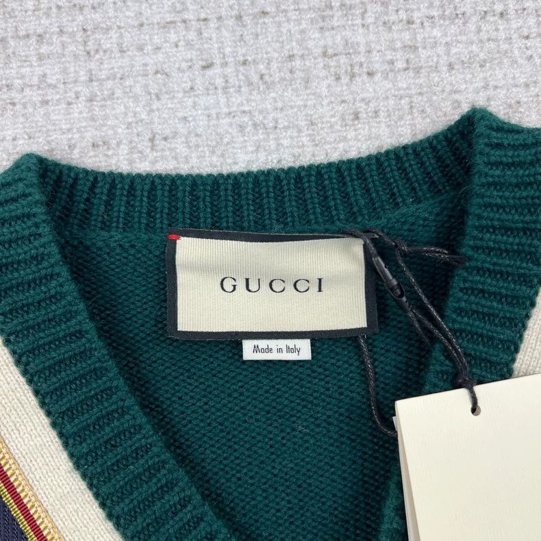 Gucci Gucci Striped letter Logo embroidered V-neck long-sleeved p Size US M / EU 48-50 / 2 - 3 Thumbnail