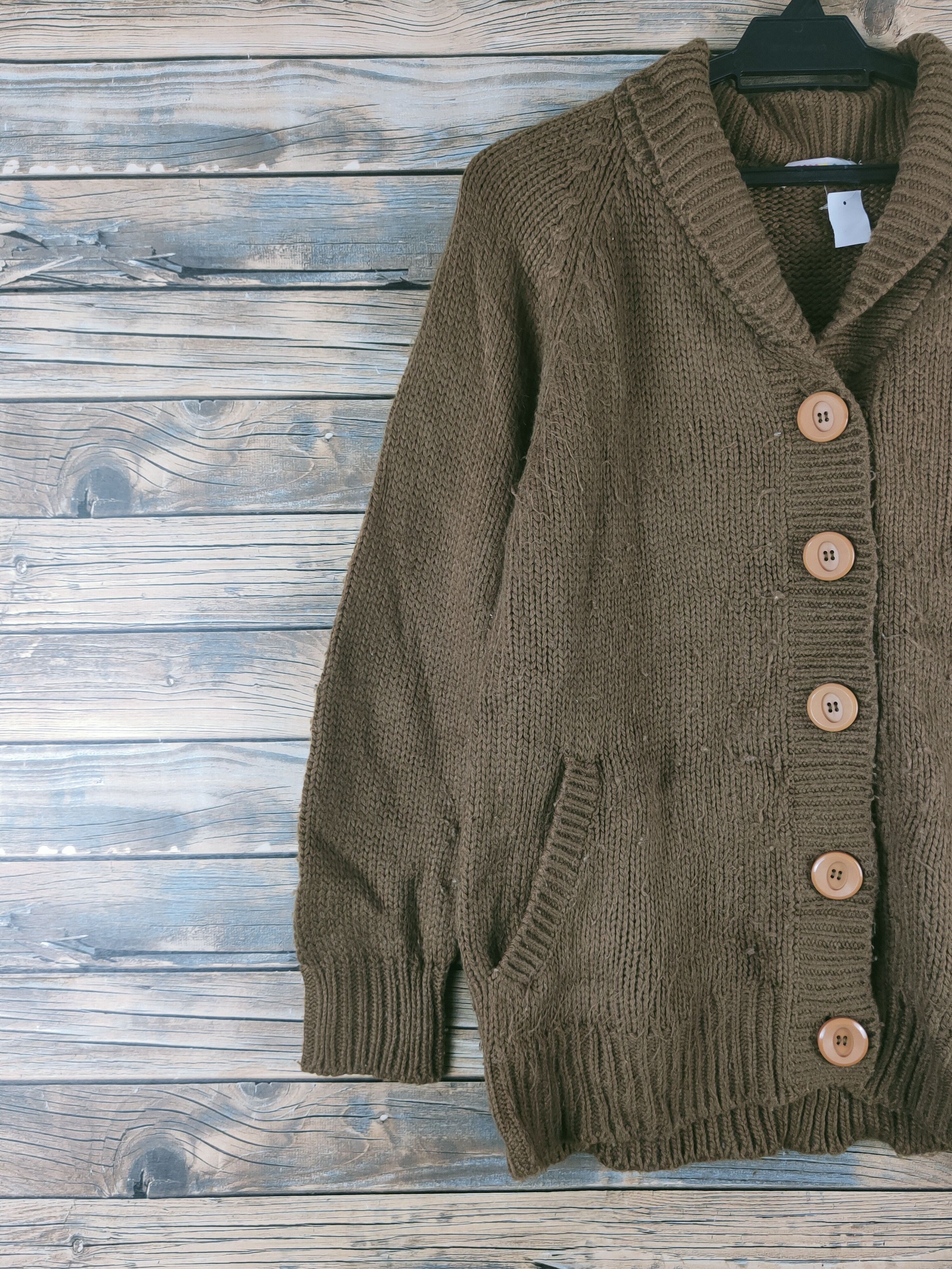Japanese Brand DL Joky Gal Olive Knitwear Cardigan #46-392 Size M / US 6-8 / IT 42-44 - 3 Thumbnail