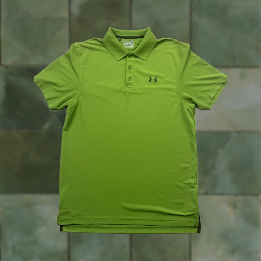 Under Armour Under Armour Polo Shirt Mens M Green Solid HeatGear Golf Performance Knit Shirt Size US M / EU 48-50 / 2 - 1 Thumbnail