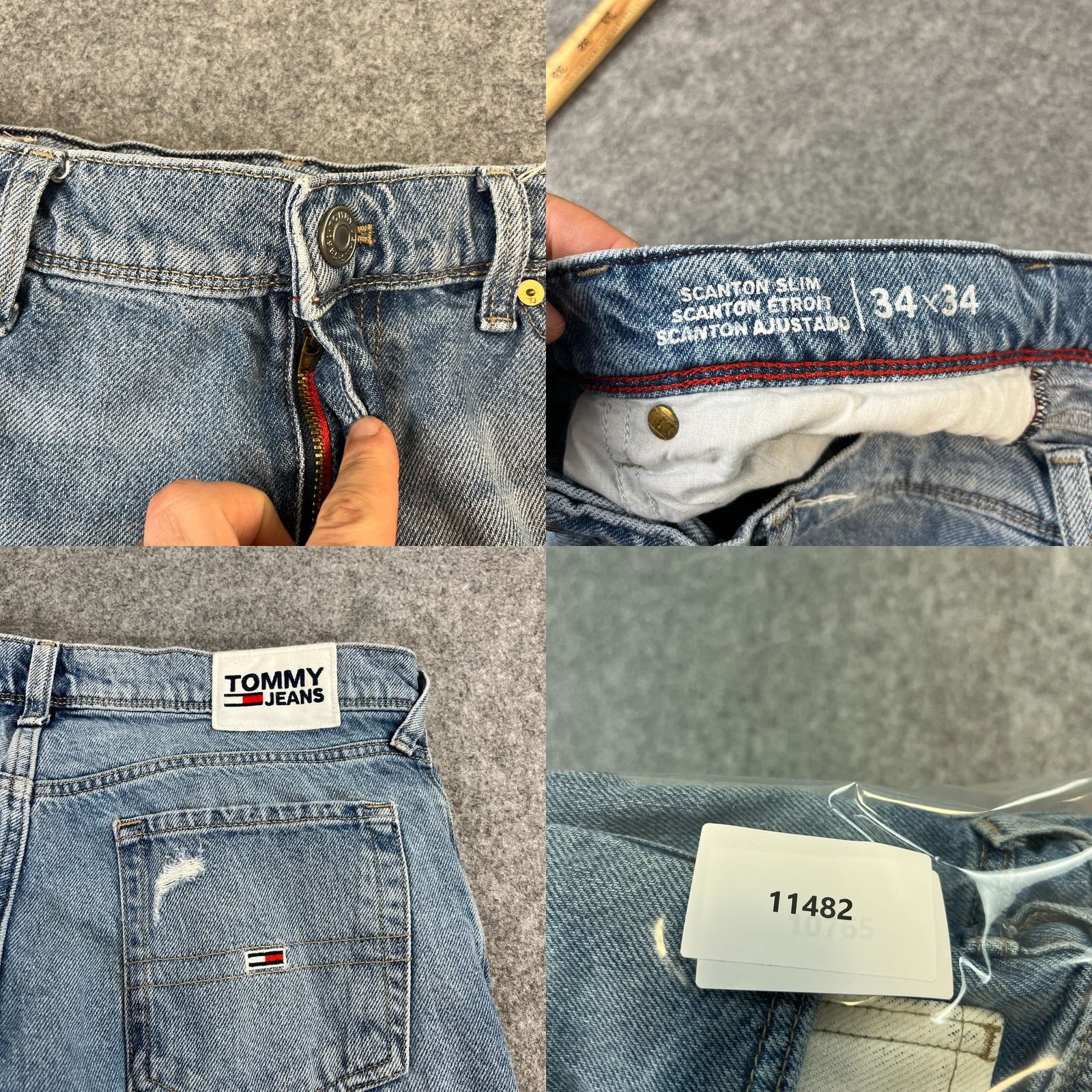 Tommy Hilfiger Tommy Hilfiger Mens Jeans Slim Scanton 34x30 Light Blue Distressed Denim 5-Pocket Shirt? (Note: Item was not labeled as Shirt; corrected below) Size US 34 / EU 50 - 8 Thumbnail