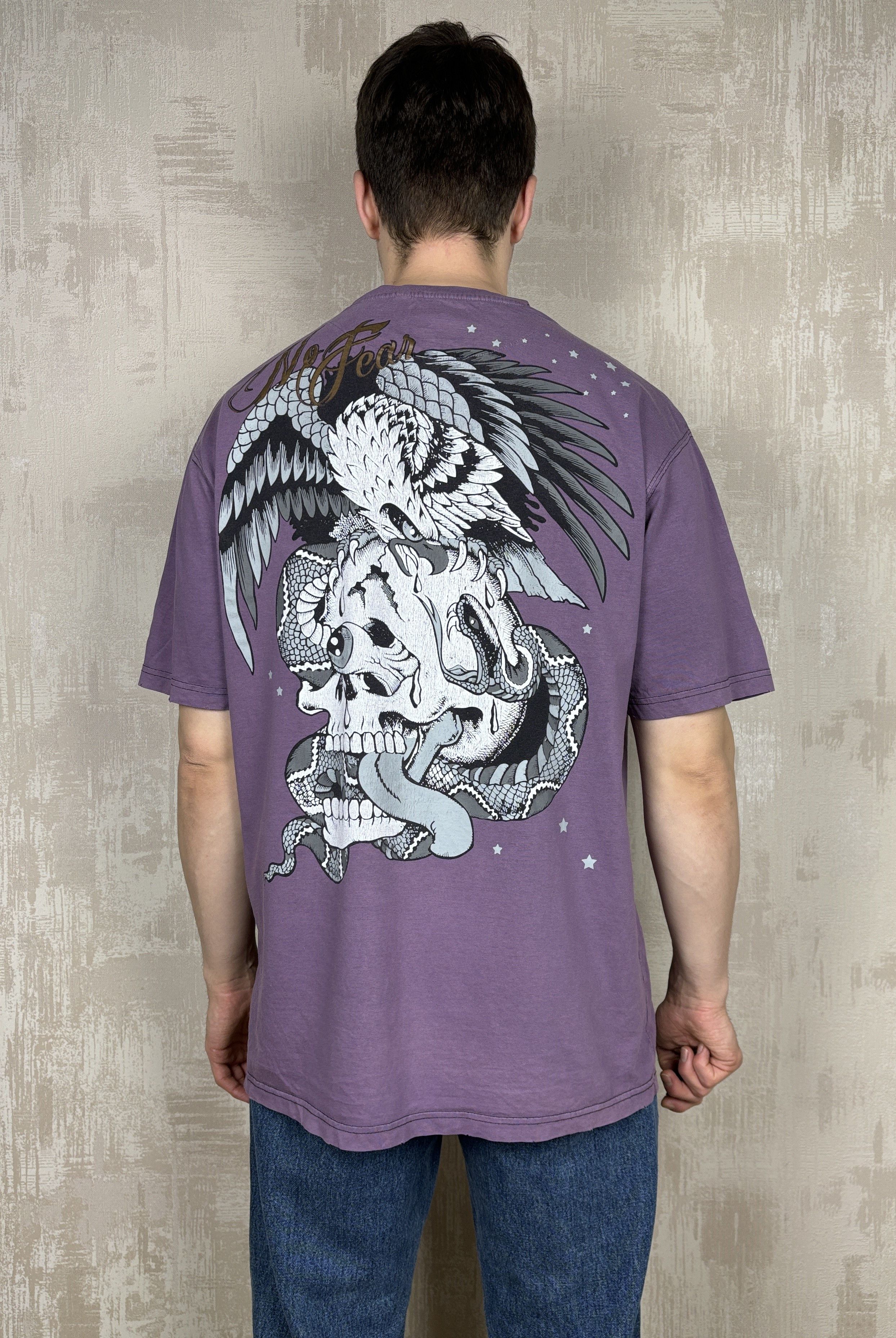 No Fear × Vintage Vintage No Fear Eagle Snake Skull T-shirt Size US XXL / EU 58 / 5 - 1 Thumbnail