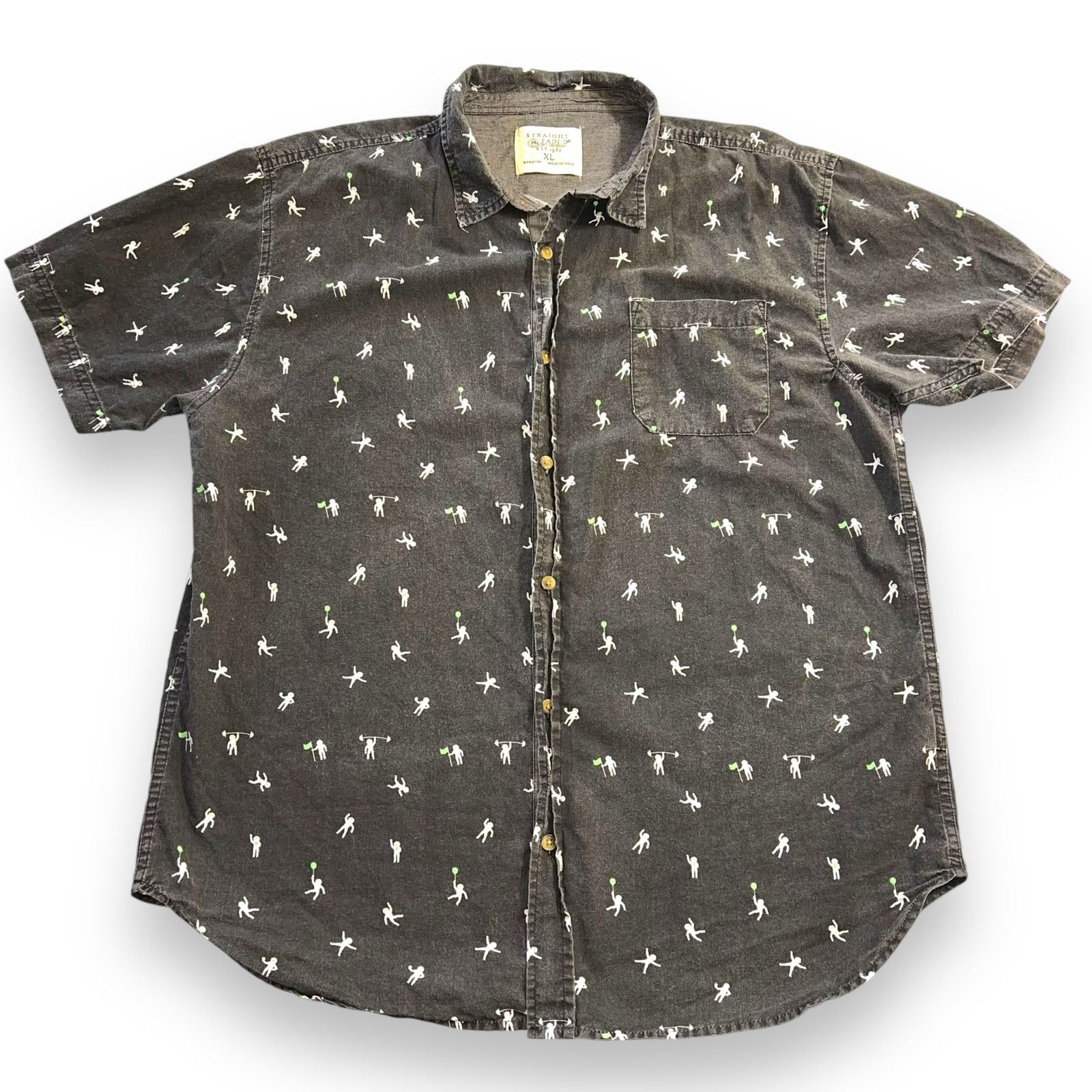 StraightFaded Straight Faded Button Down Shirt Short Sleev Astronaut Theme Size US XL / EU 56 / 4 - 1 Thumbnail