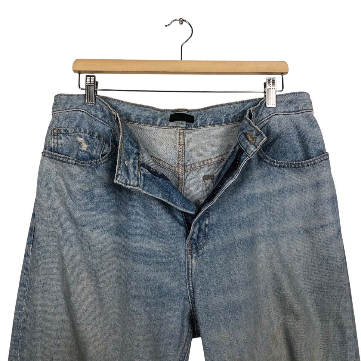 Japanese Brand Distressed Ripped Blue Jeans High Rise Straight Leg Uniqlo Size US 34 / EU 50 - 18 Thumbnail