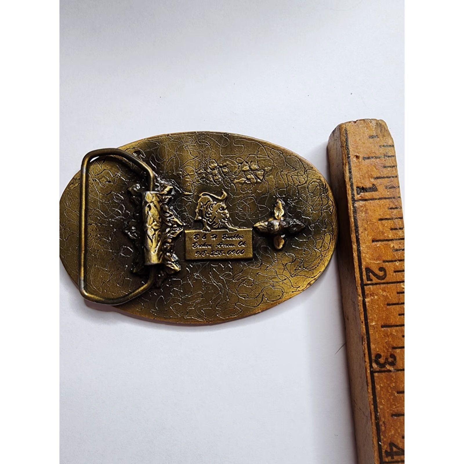 Vintage VINTAGE King Edward Cigars Tobacco Brass Belt Buckle 1970s Men's Accessories Size ONE SIZE - 4 Thumbnail