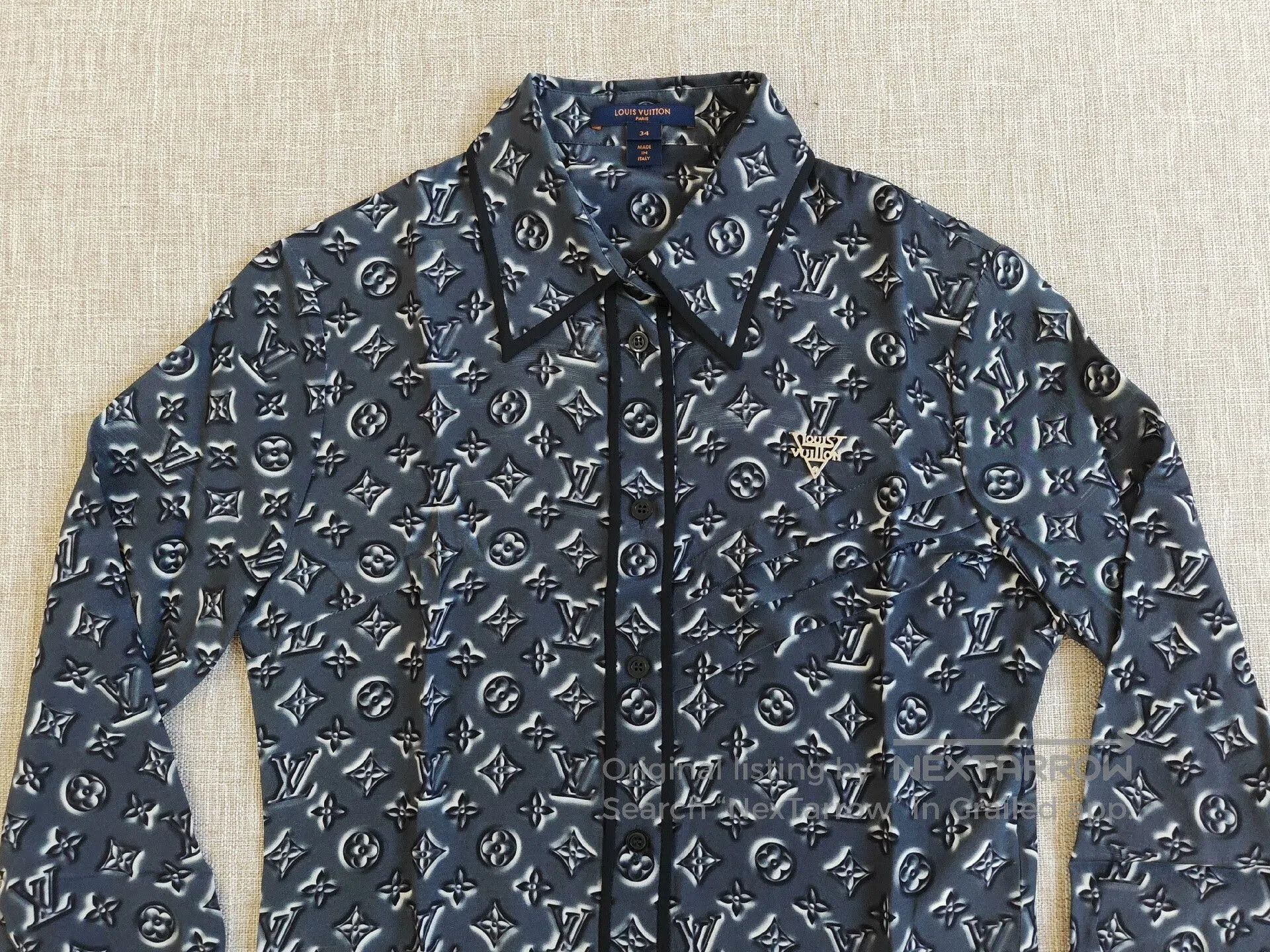 Louis Vuitton Louis Vuitton Women's Monogram Silk Shirt. Size XXS / US 00 / IT 34 - 3 Thumbnail