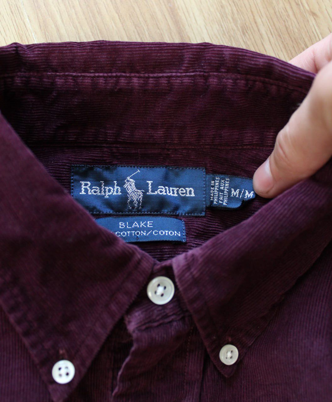 Polo Ralph Lauren × Vintage 🔥 90s Polo Ralph Lauren Corduroy Velvet Shirt Size US M / EU 48-50 / 2 - 3 Thumbnail