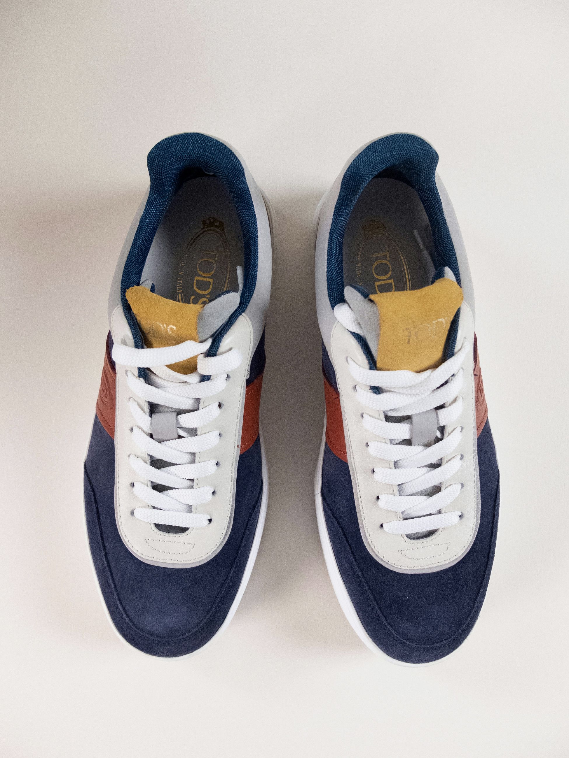 Tod's TOD'S Tabs paneled navy blue white suede low top sneakers 8 Size US 8 / EU 41 - 2 Thumbnail
