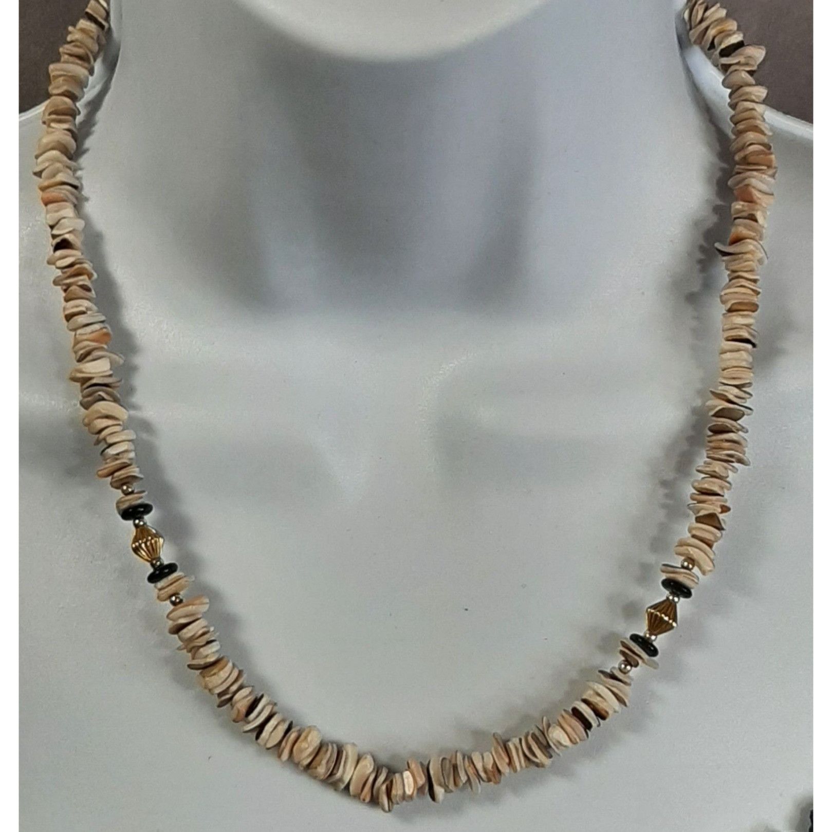 Other Beachy Shell & Gold-Tone Bead Necklace With Black Accents Size ONE SIZE - 1 Thumbnail