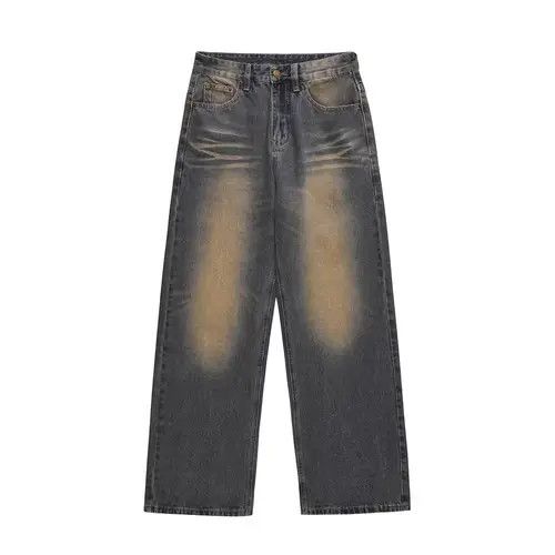 Japanese Brand × Jean Men's oversized loose contrast color washed distressed jeans Size US 34 / EU 50 - 1 Thumbnail
