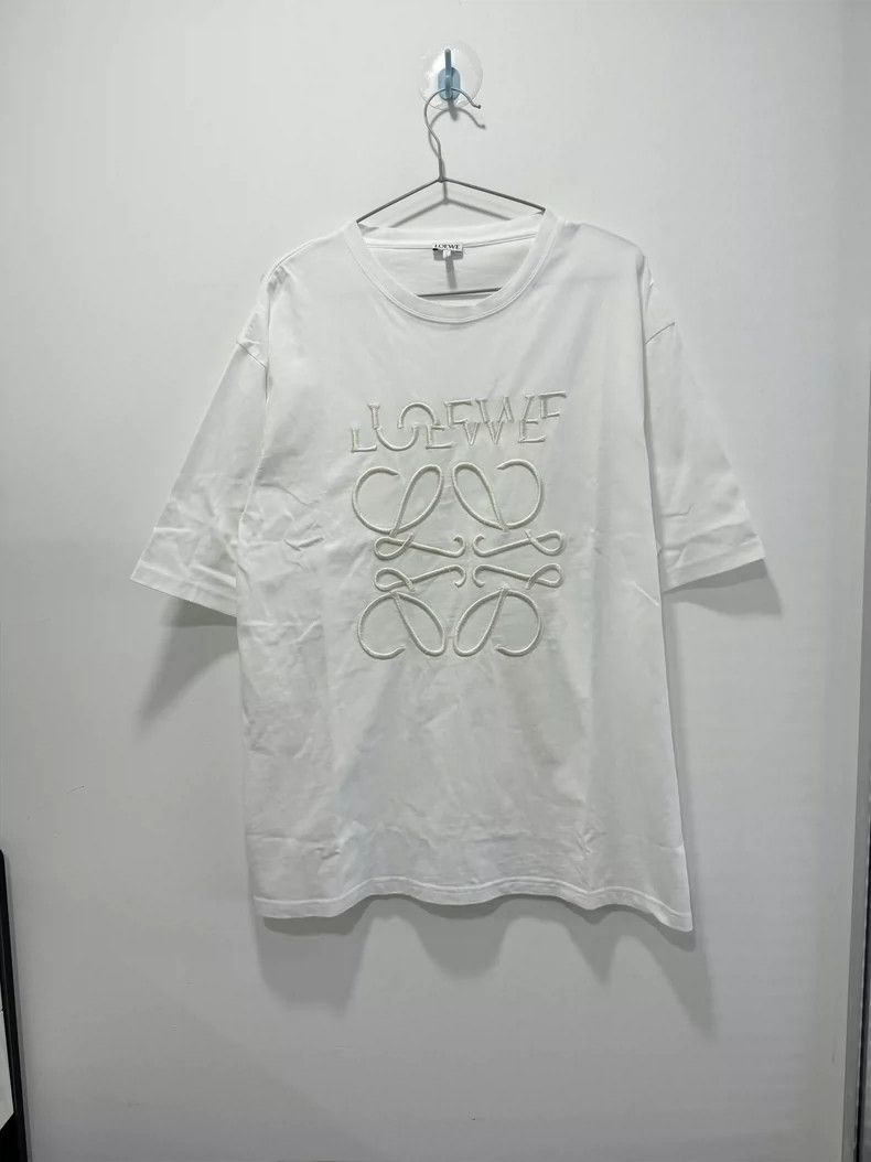 Loewe LOEWE White embroidered mismatched short sleeves Size M / US 6-8 / IT 42-44 - 1 Thumbnail
