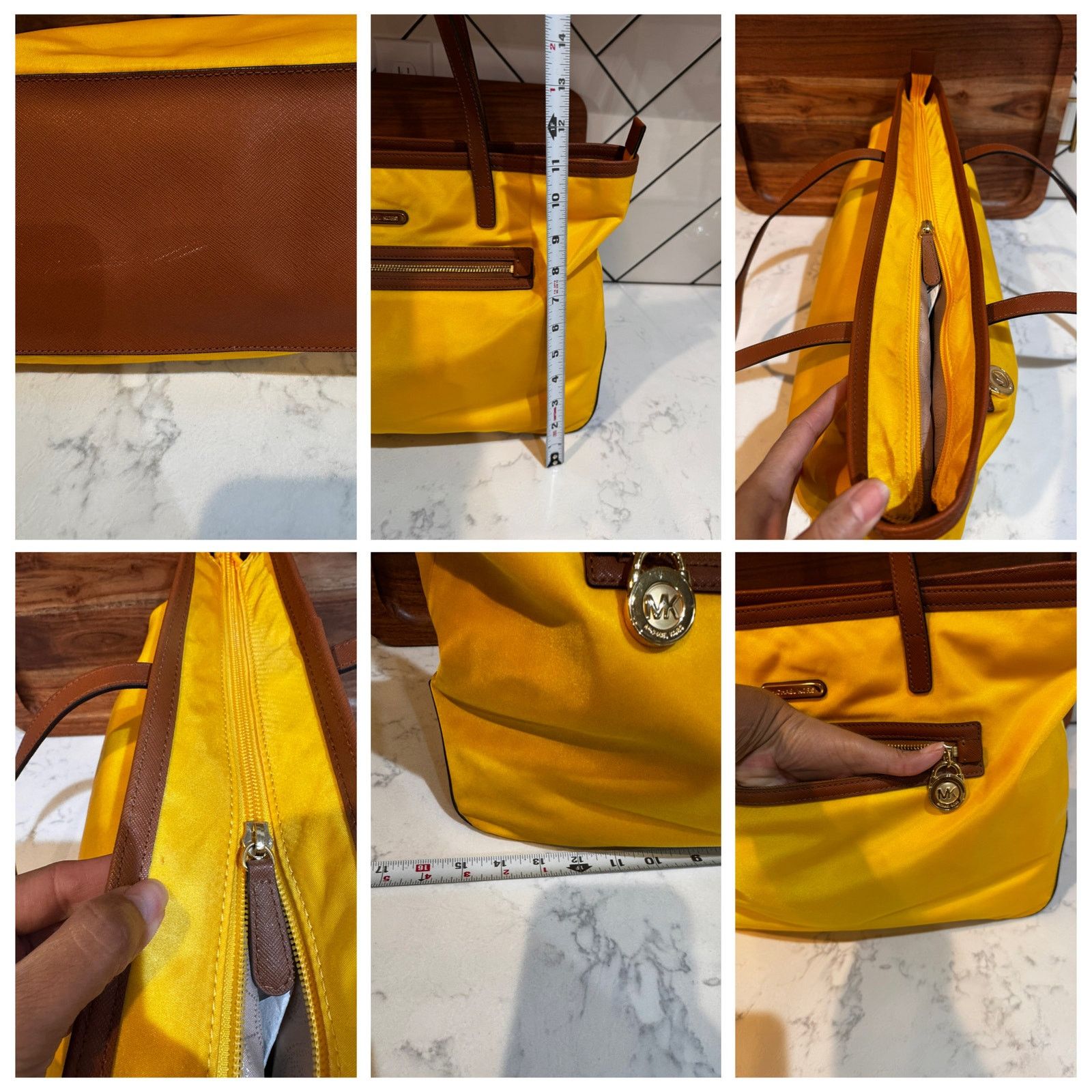 Michael Kors Michael Kors bright yellow Kempton nylon tote leather straps Size ONE SIZE - 20 Thumbnail