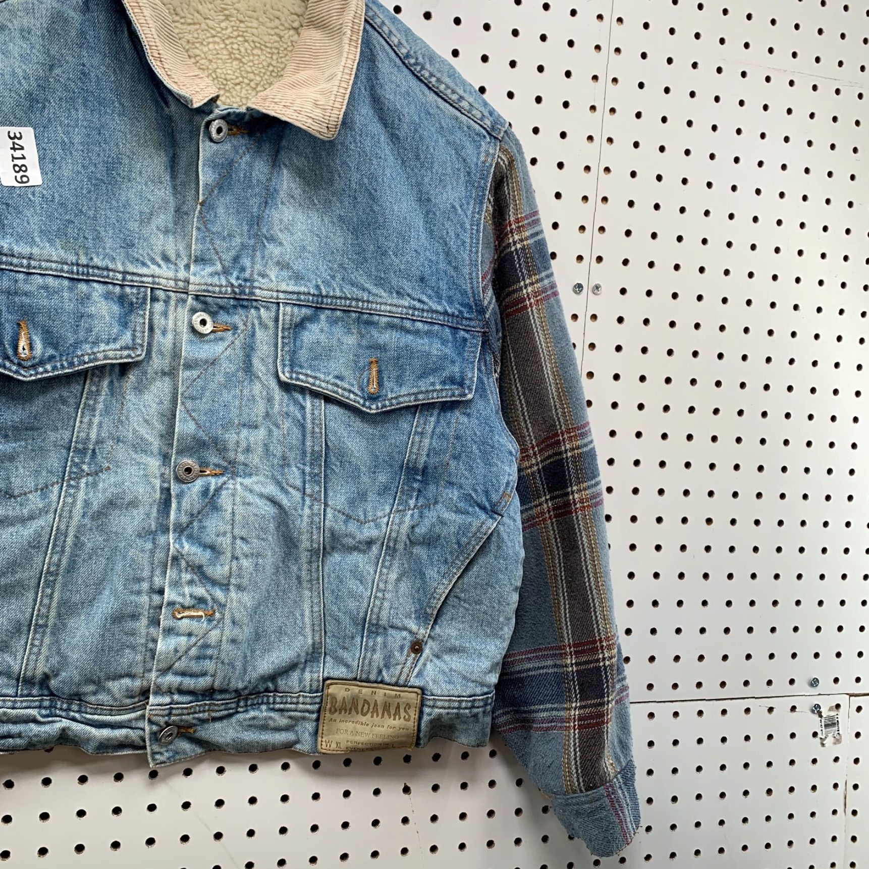 Denime VINTAGE Bandana Jacket Denim Trucker Women Size 5 Blue Sherpa Lined Adult Womens 5 Blues 90s Theme Ladies Size S / US 4 / IT 40 - 4 Thumbnail