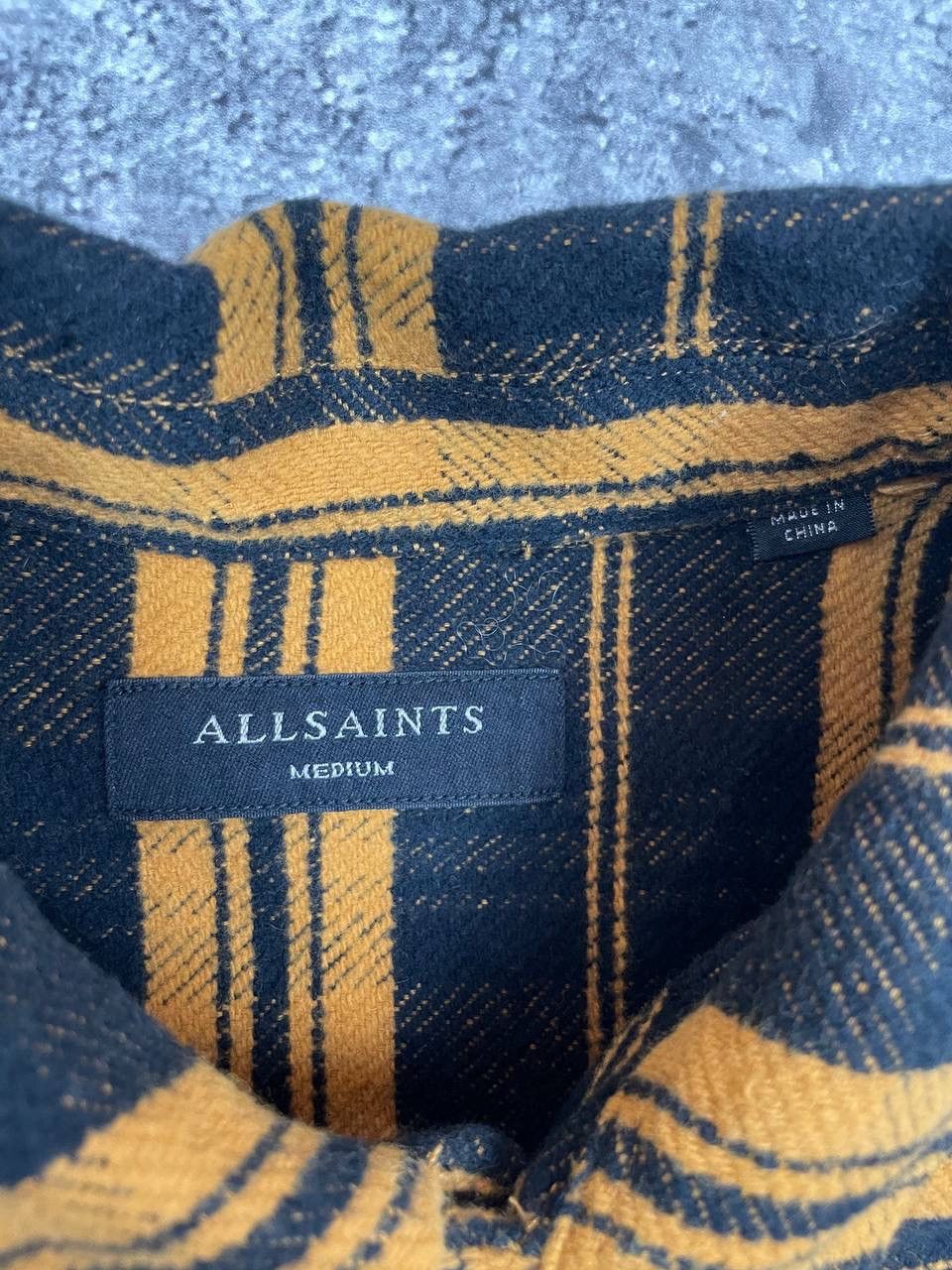Allsaints AllSaints Men Shirt Black Yellow Check Flannel Long Sleeve Size US M / EU 48-50 / 2 - 4 Thumbnail