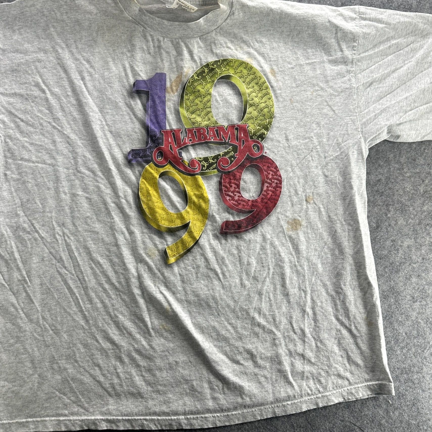 Tultex VINTAGE Alabama Band T-Shirt Mens 3XL Cotton Gray 1999 Tour 90s Y2K Music Concert Tee Size US XXL / EU 58 / 5 - 3 Thumbnail