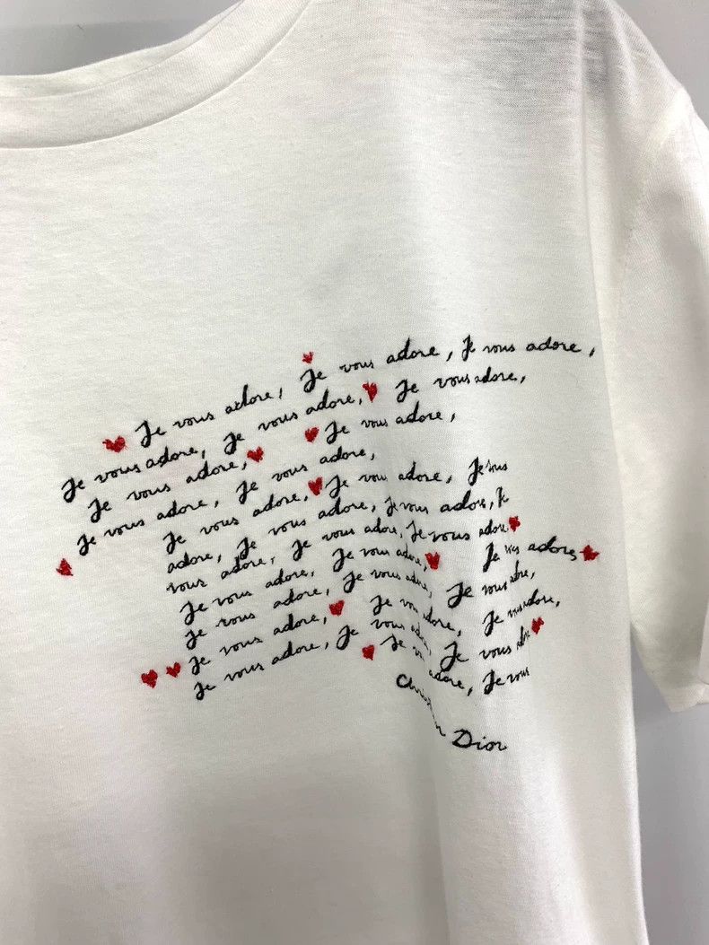 Dior Dior White letter heart print short sleeves Size M / US 6-8 / IT 42-44 - 2 Thumbnail