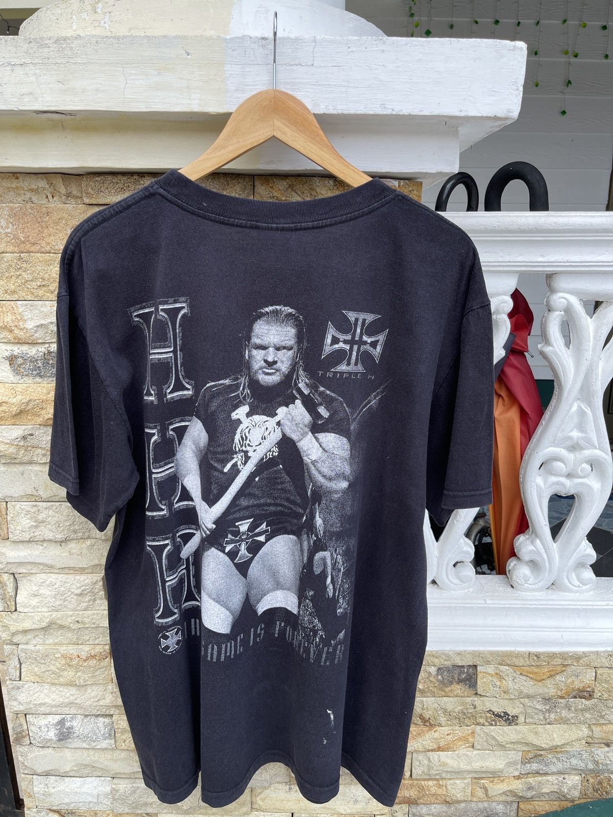 Vintage Rare🔥Vintage 90s Triple H SUN FADED T Shirt Size US XL / EU 56 / 4 - 2 Thumbnail