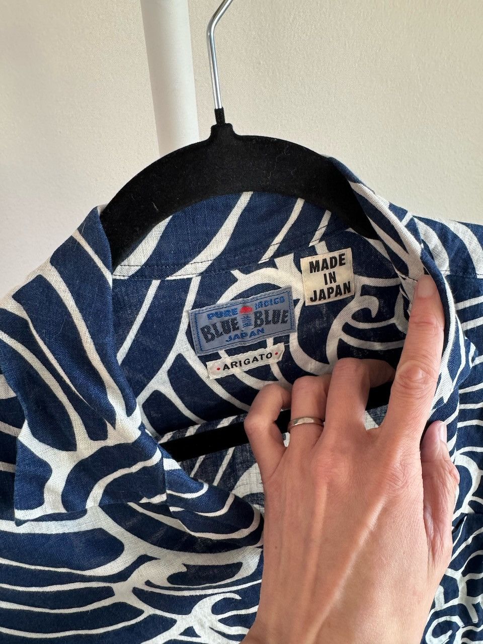 Blue Blue Japan Indigo-dyed button-down shirt, wave Size US S / EU 44-46 / 1 - 5 Thumbnail