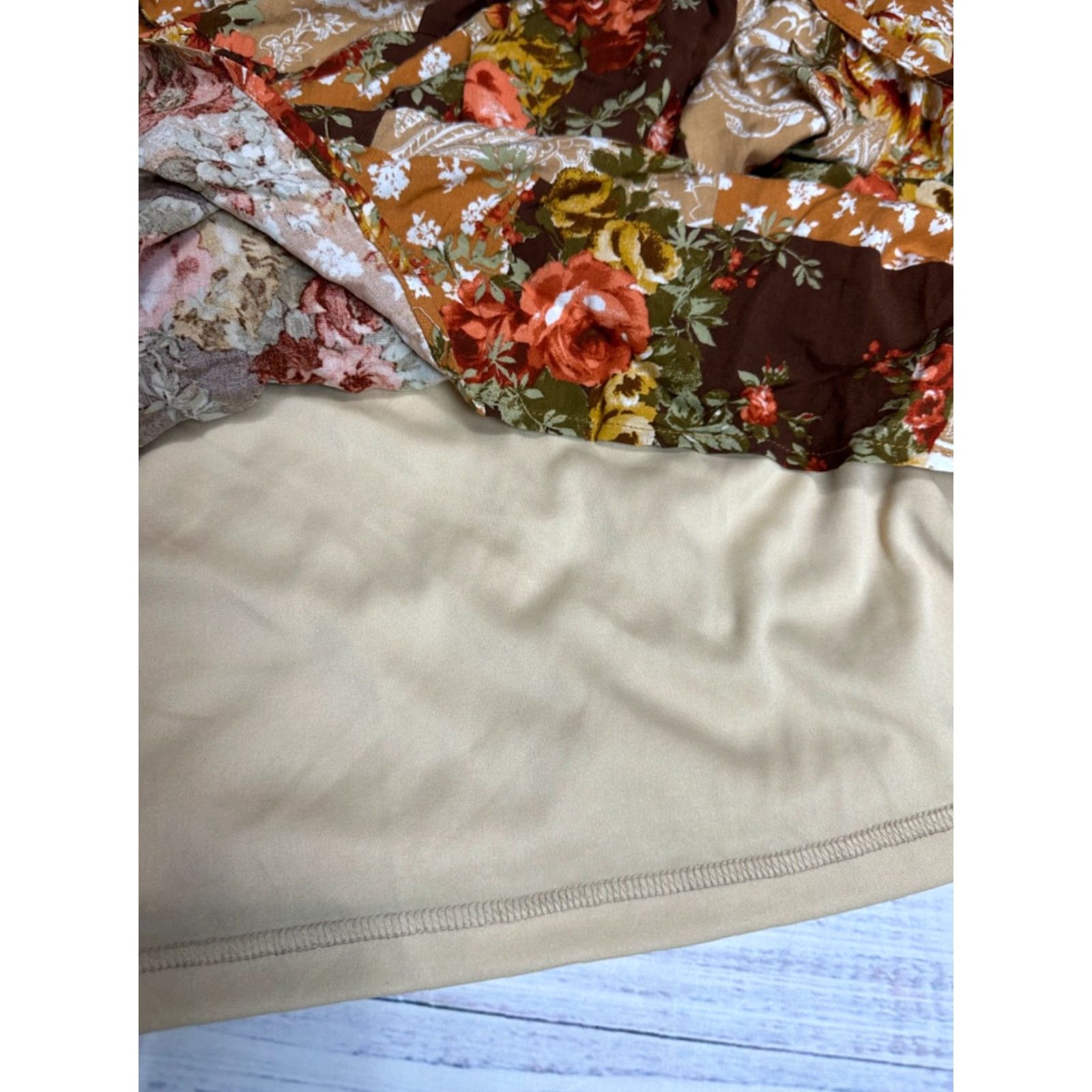 Vintage Andree By Unit Womens Blouse Tunic 1X Plus Orange Long Bell Sleeve Patchwork Shirt Tops Womens Plus Size Size XL / US 12-14 / IT 48-50 - 5 Thumbnail