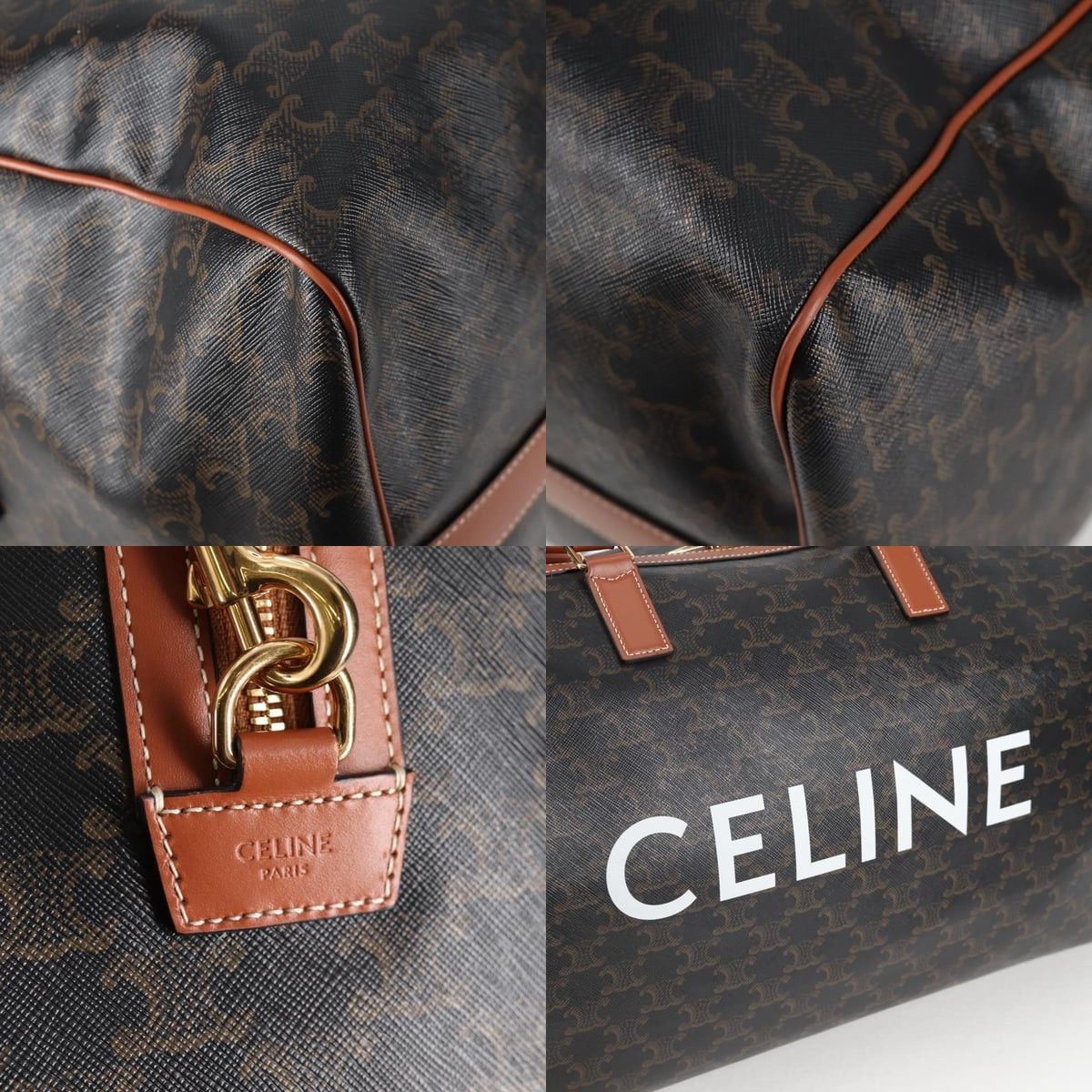 Celine CELINE Triomphe Boston Bag Pvc Leather Black Gold Size ONE SIZE - 12 Thumbnail