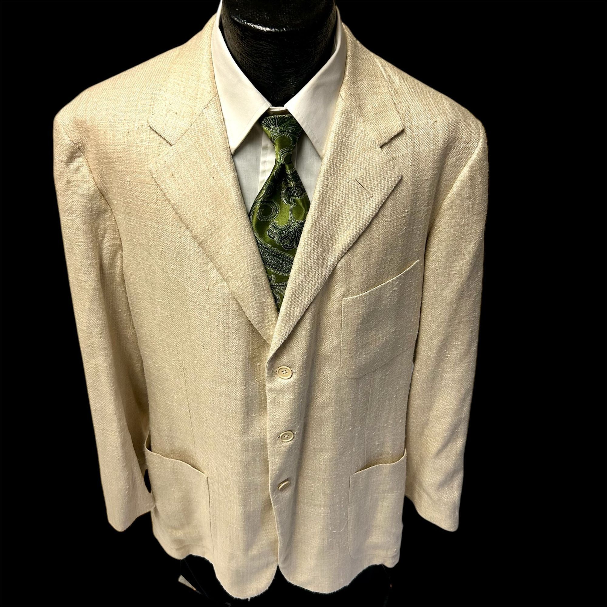 Ralph Lauren Ralph Lauren PURPLE LABEL Cream Sport Coat 3 BTN Jacket Size 44R - 2 Thumbnail