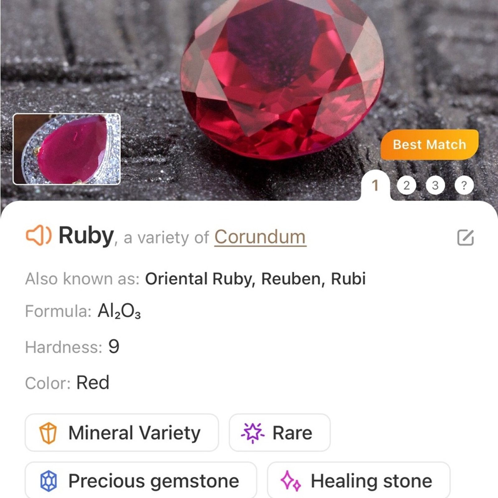 Vintage Teardrop natural oriental ruby cz halo gold vermeil pendant Size ONE SIZE - 5 Thumbnail