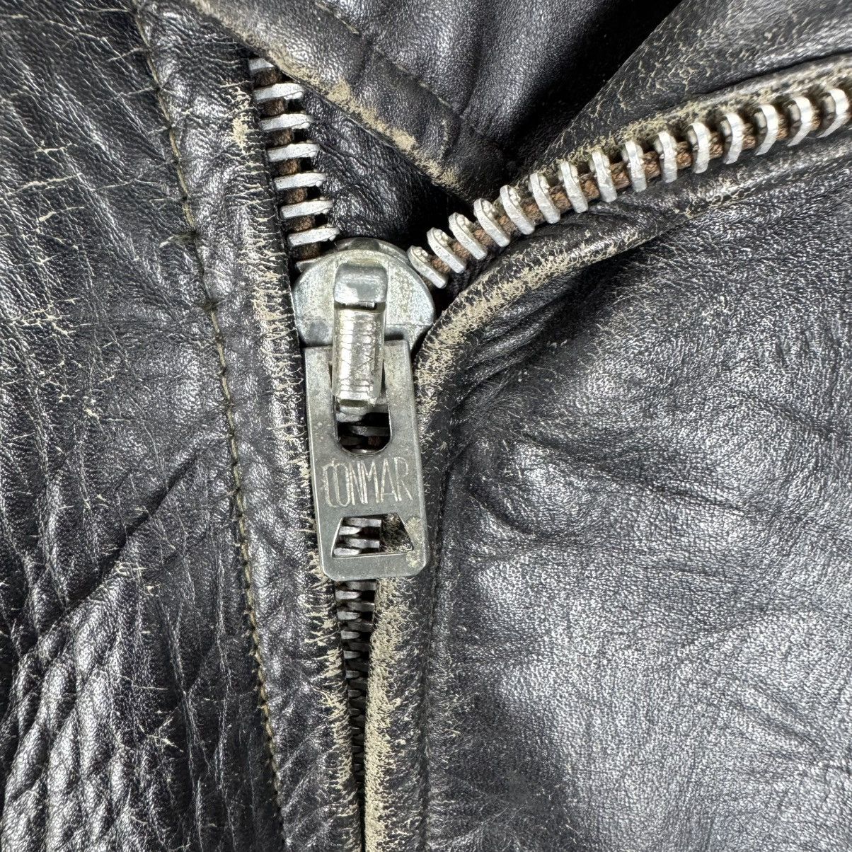 Genuine Leather 🌟VINTAGE 50s STEERHIDE ONE STUDS MOTORCYCLE LEATHER JACKET Size US M / EU 48-50 / 2 - 9 Thumbnail