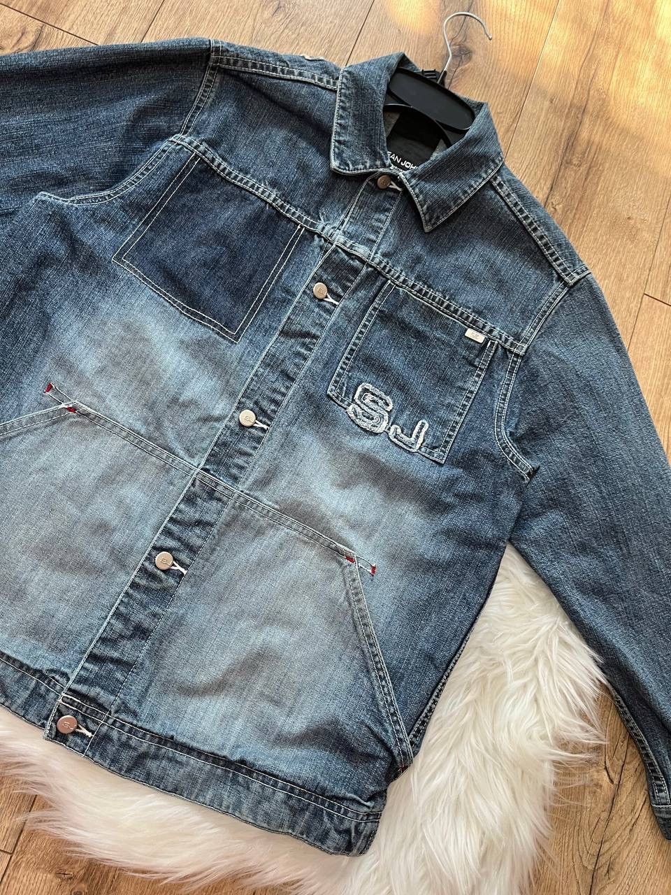 Sean John SEAN JOHN Vintage Distressed Logo Denim Jacket Size US S / EU 44-46 / 1 - 11 Thumbnail
