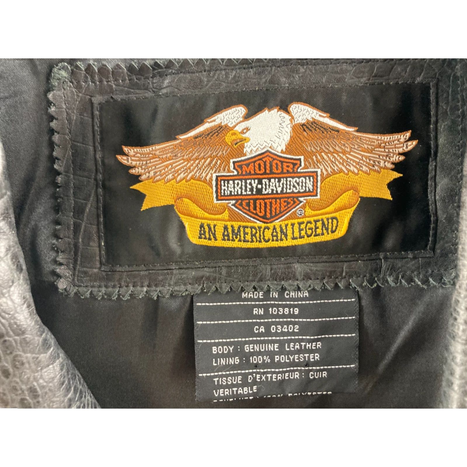 Harley Davidson Harley-Davidson Motorcycle Jacket Womens Faux Snake Skin Black L 90s Biker Size L / US 10 / IT 46 - 2 Thumbnail