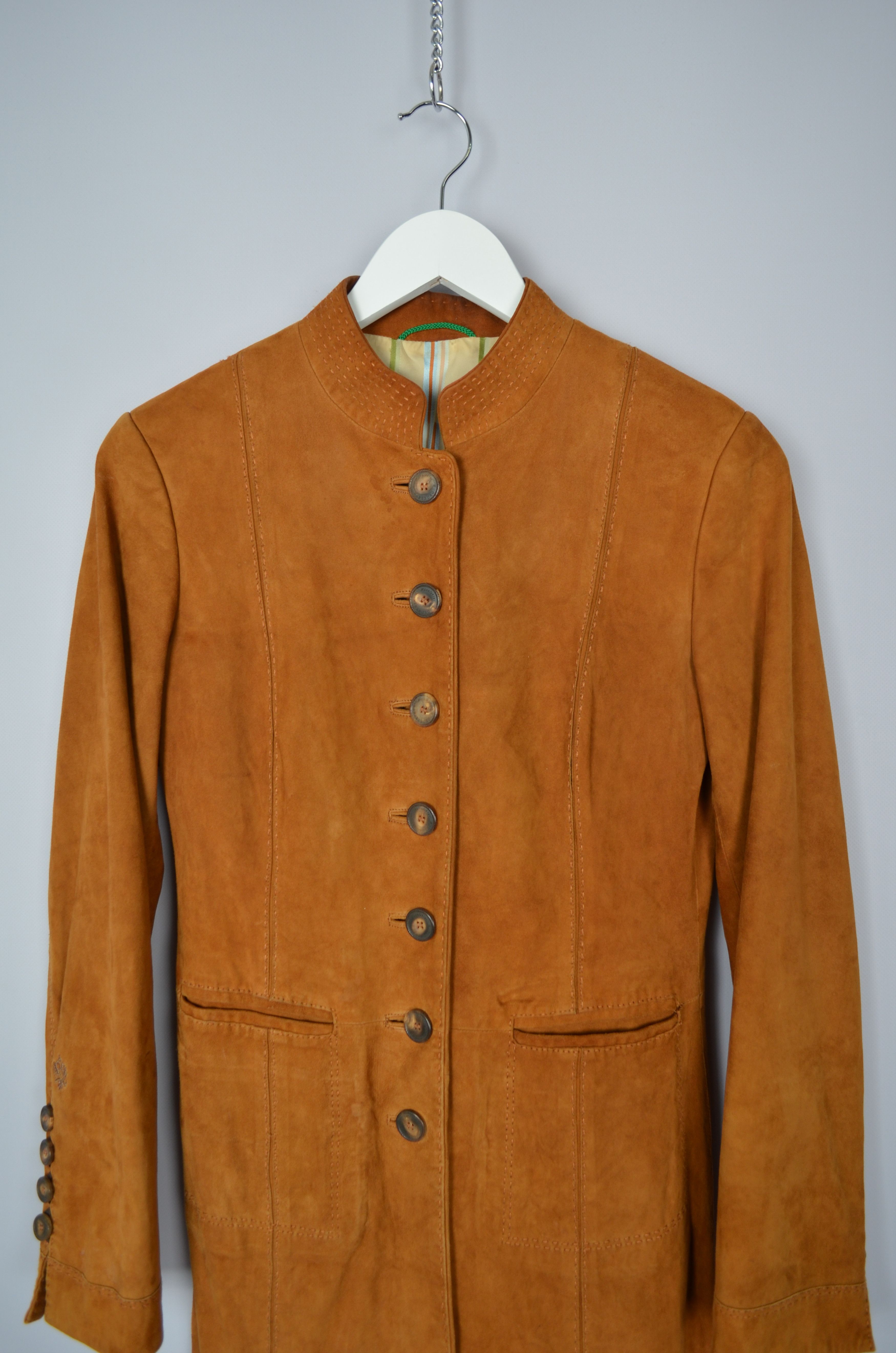 Designer Kleider Habsburg Manufaktur Lambskin Suede Brown Jacket US8 Size M / US 6-8 / IT 42-44 - 2 Thumbnail