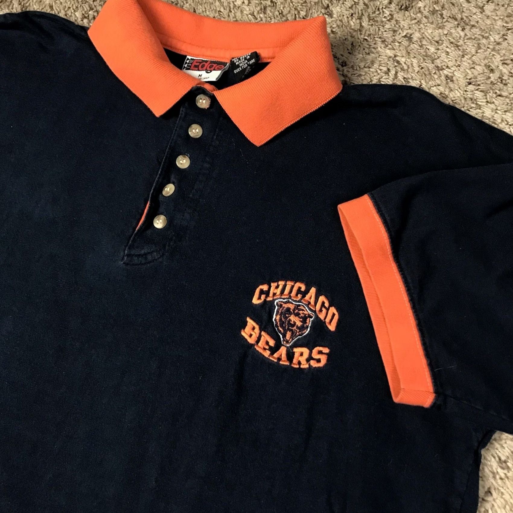 Vintage VINTAGE The Edge Chicago Bears Polo Shirt Mens M Navy Blue Embroidered Logo 1990s/1996 Football Brand The Edge Size US M / EU 48-50 / 2 - 4 Thumbnail