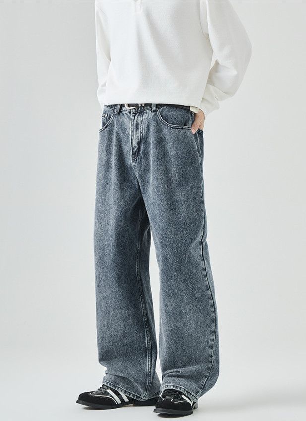 Vintage Men's Street Washed & Distressed Loose Straight Jeans Size US 32 / EU 48 - 2 Thumbnail