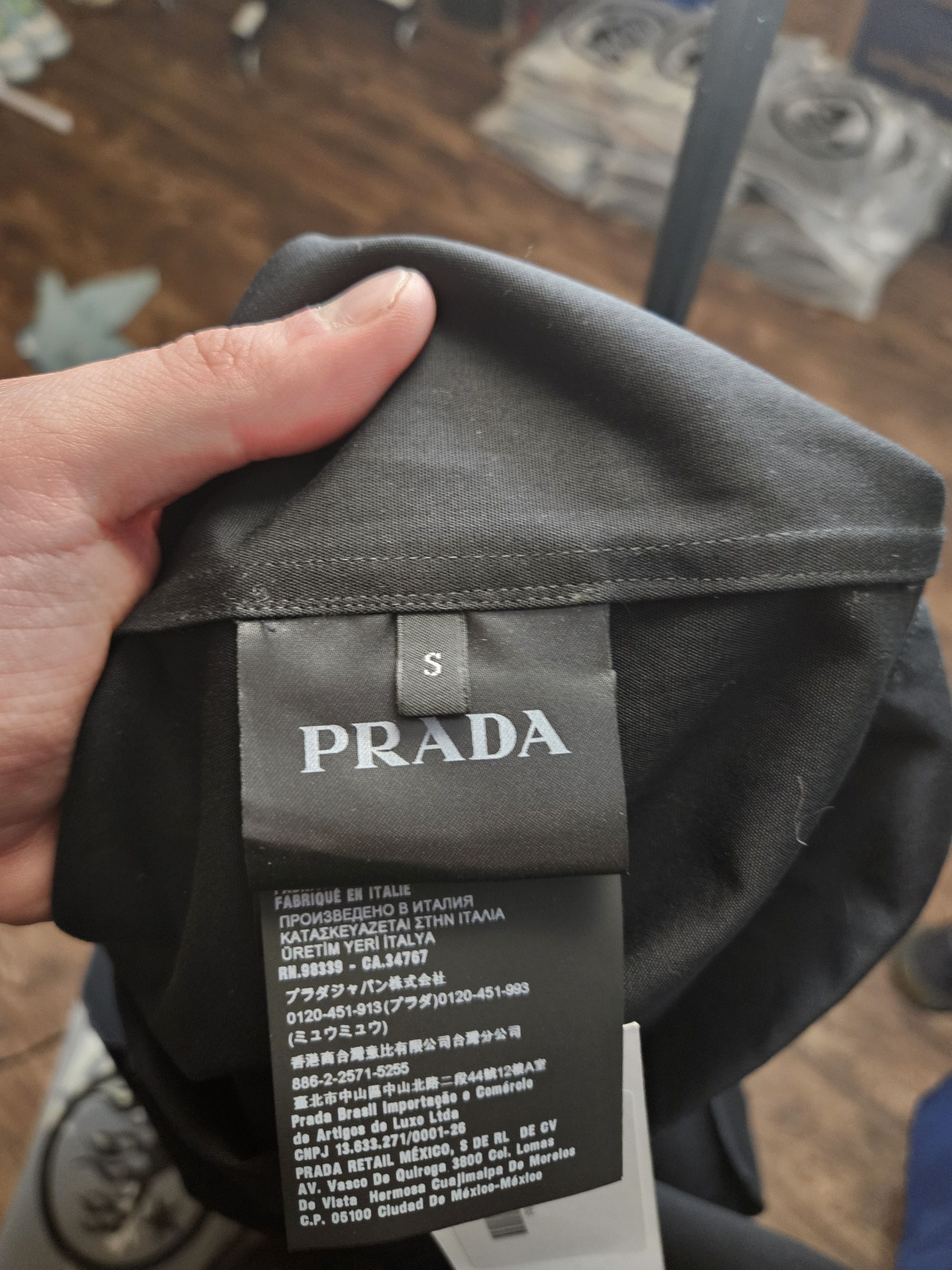 Prada Double Match Oversized Black Blue Camo Bowling Shirt Size US S / EU 44-46 / 1 - 8 Thumbnail