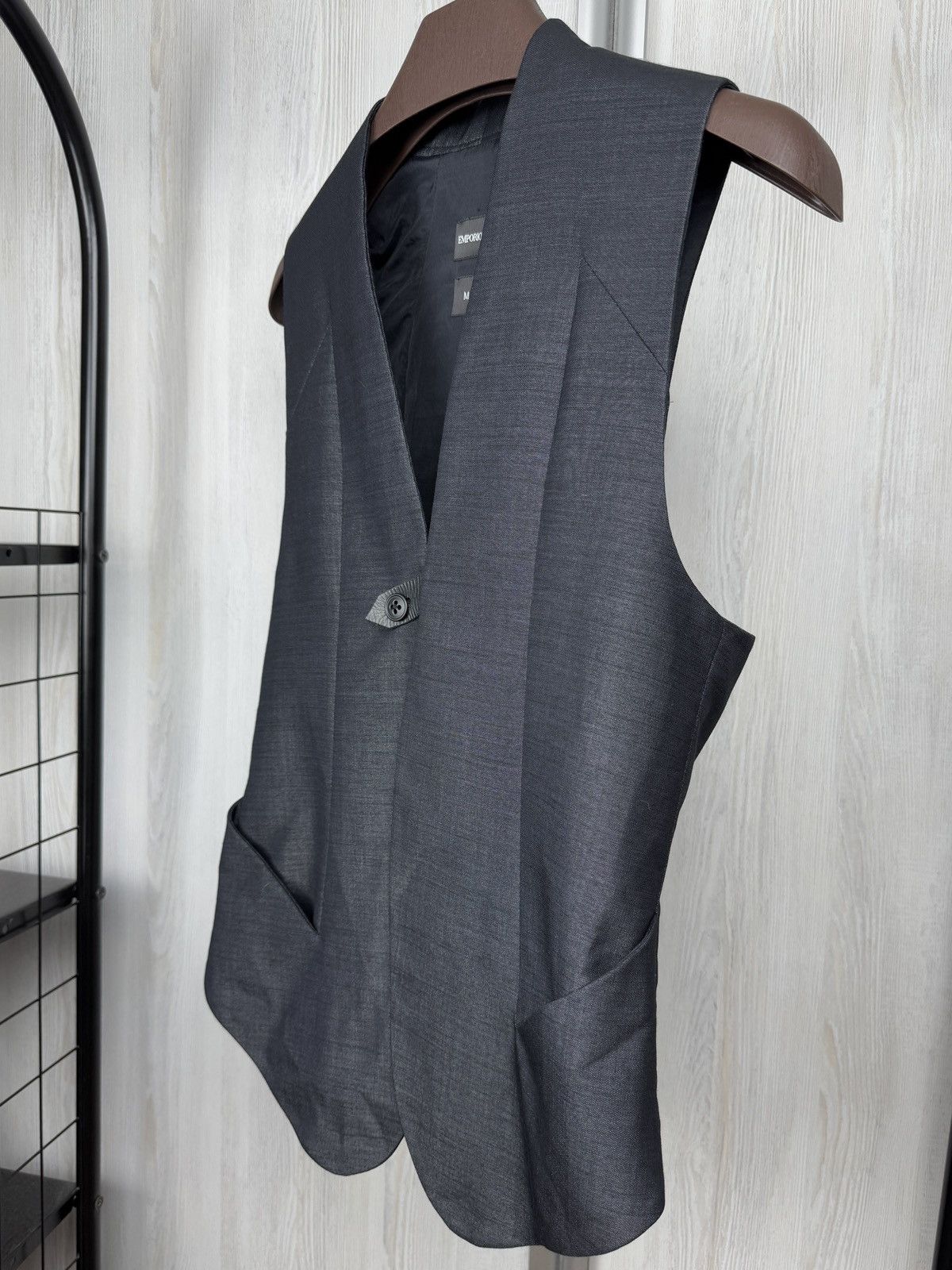 Emporio Armani Emporio Armani Matt Line Charocal grey Suit Vest Tailoring Size 38R - 4 Thumbnail