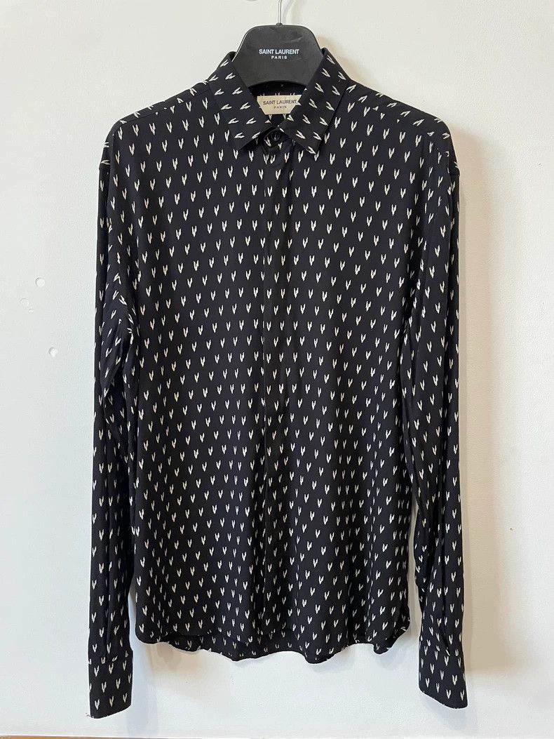 Saint Laurent Paris Saint Laurent Long Sleeve Silk Shirt Size US M / EU 48-50 / 2 - 1 Thumbnail