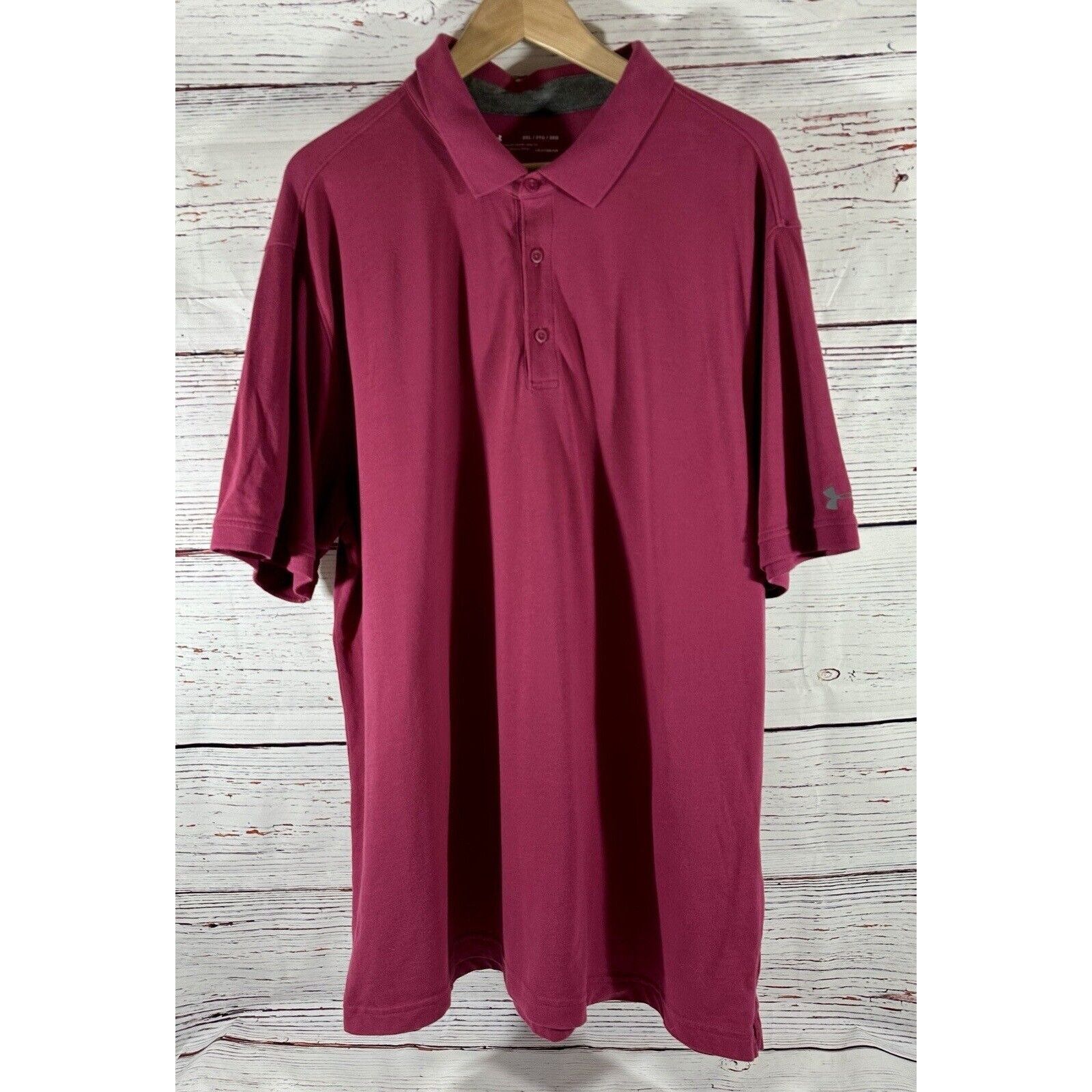 Under Armour Under Armour Heat Gear Polo Shirt Mens 2XL Wine Color Preppy Size US XXL / EU 58 / 5 - 1 Thumbnail