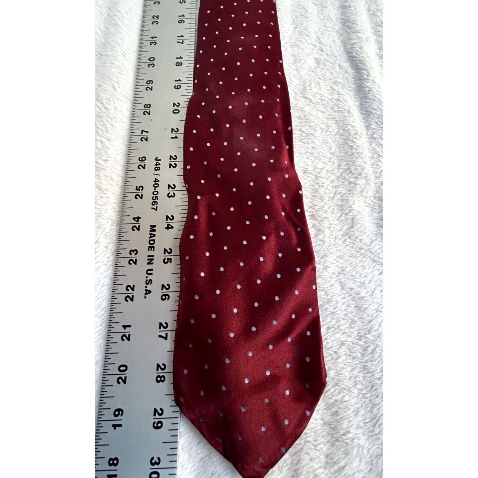 Brooks Brothers Brooks Brothers Makers Mens Red & White Polka Dot Pure Silk Tie Hand Made in USA Size ONE SIZE - 3 Thumbnail