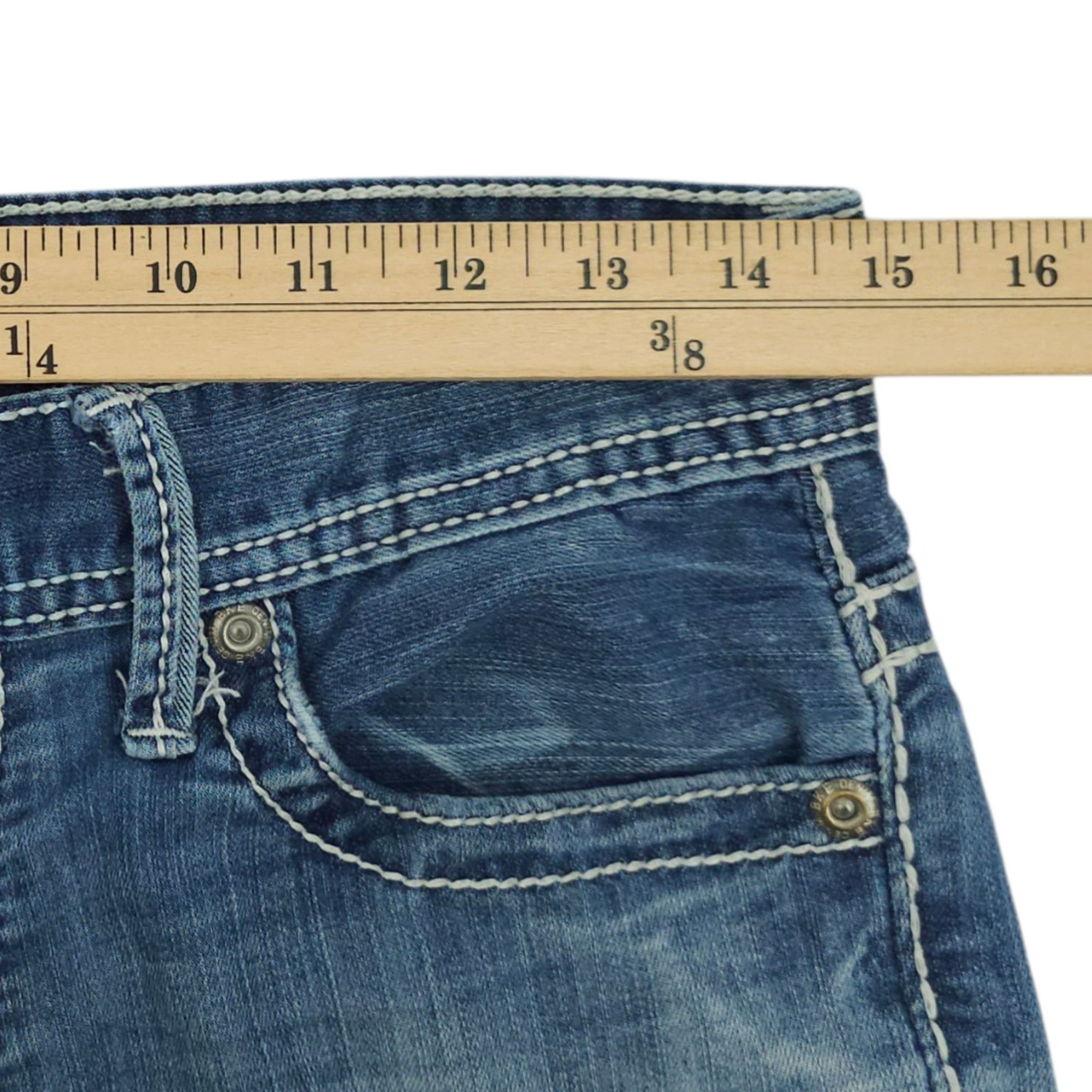 BKE BKE Carter Straight Leg Jeans Size 29XL Distressed Whiskered Size US 29 - 14 Thumbnail