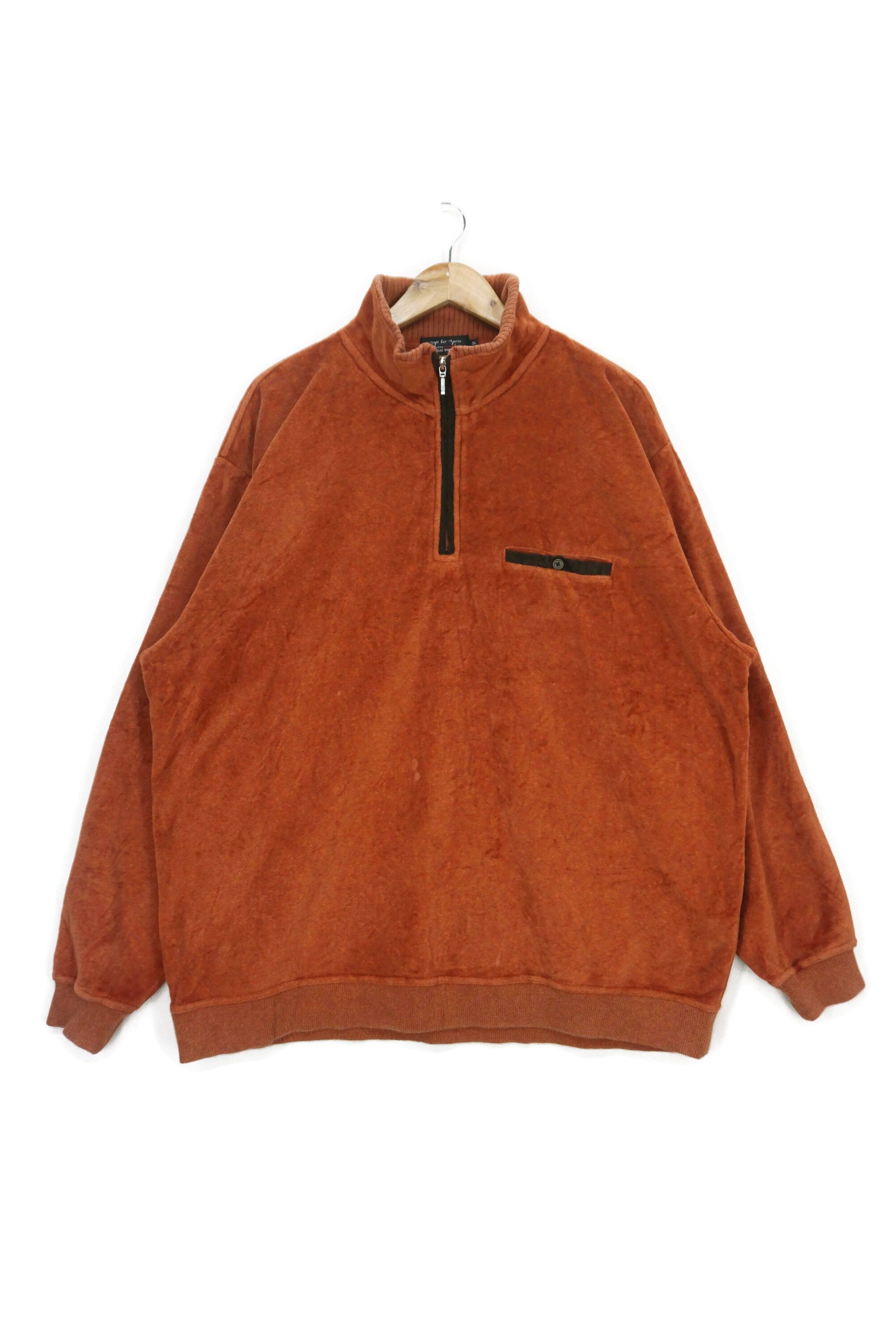 Japanese Brand Kansai Yamamoto Sweatshirt Size 5L Velour Quarter Zip Up Size US XXL / EU 58 / 5 - 1 Thumbnail