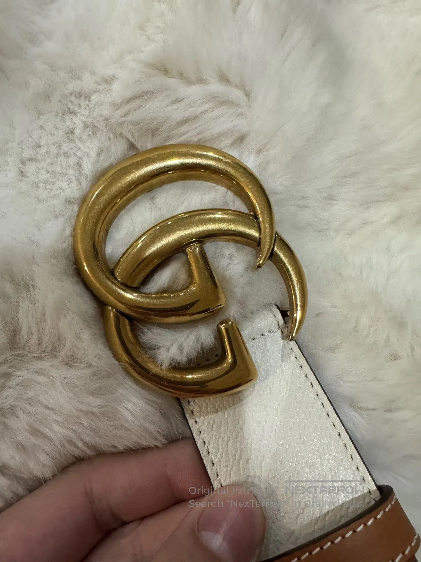 Gucci Guicci size 75 Contrasting Gold G Buckle Belt| Size ONE SIZE - 5 Thumbnail
