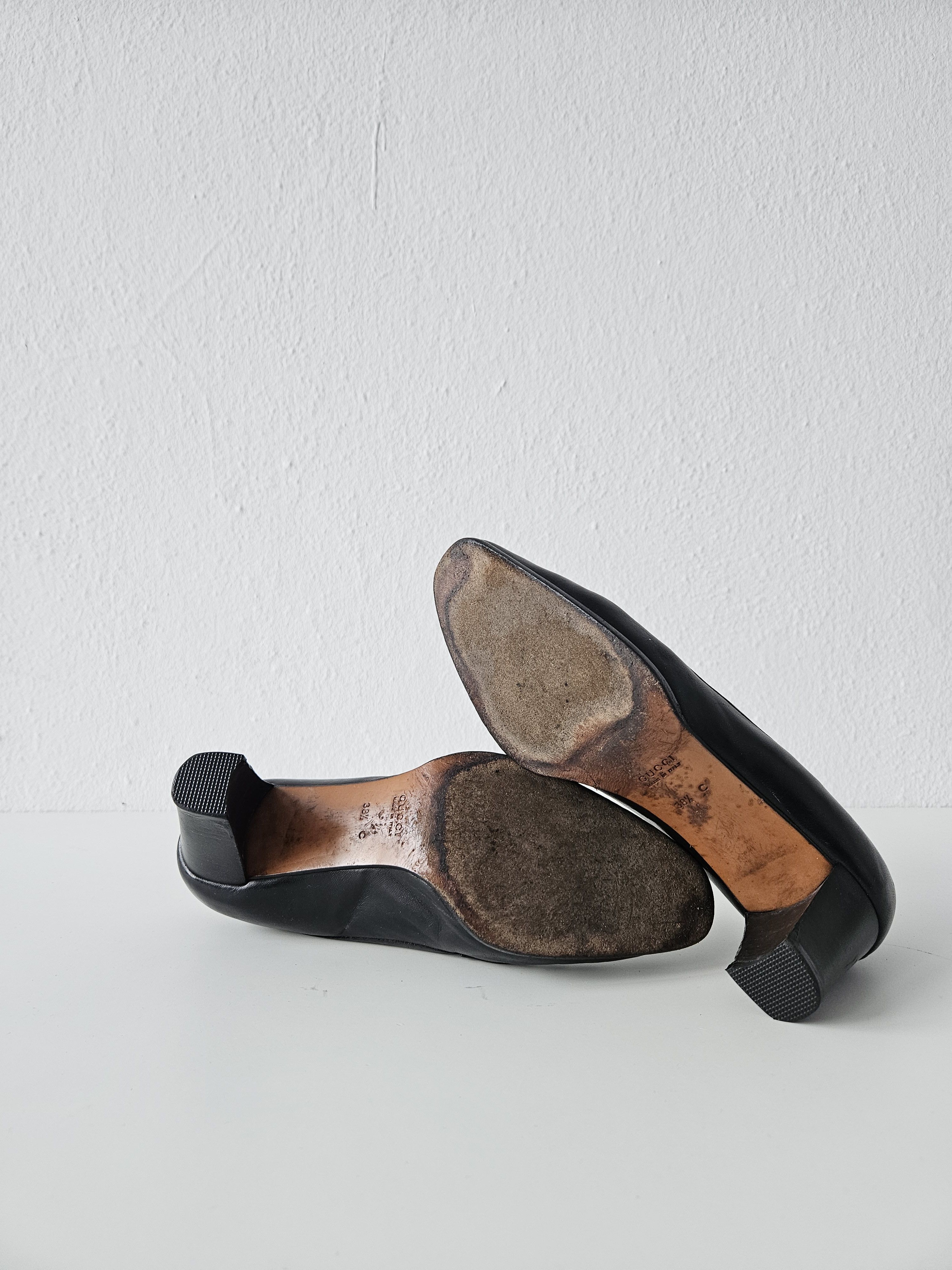 Gucci Vintage Gucci almond toe horsebit leather heels Size US 8.5 / IT 38.5 - 11 Thumbnail