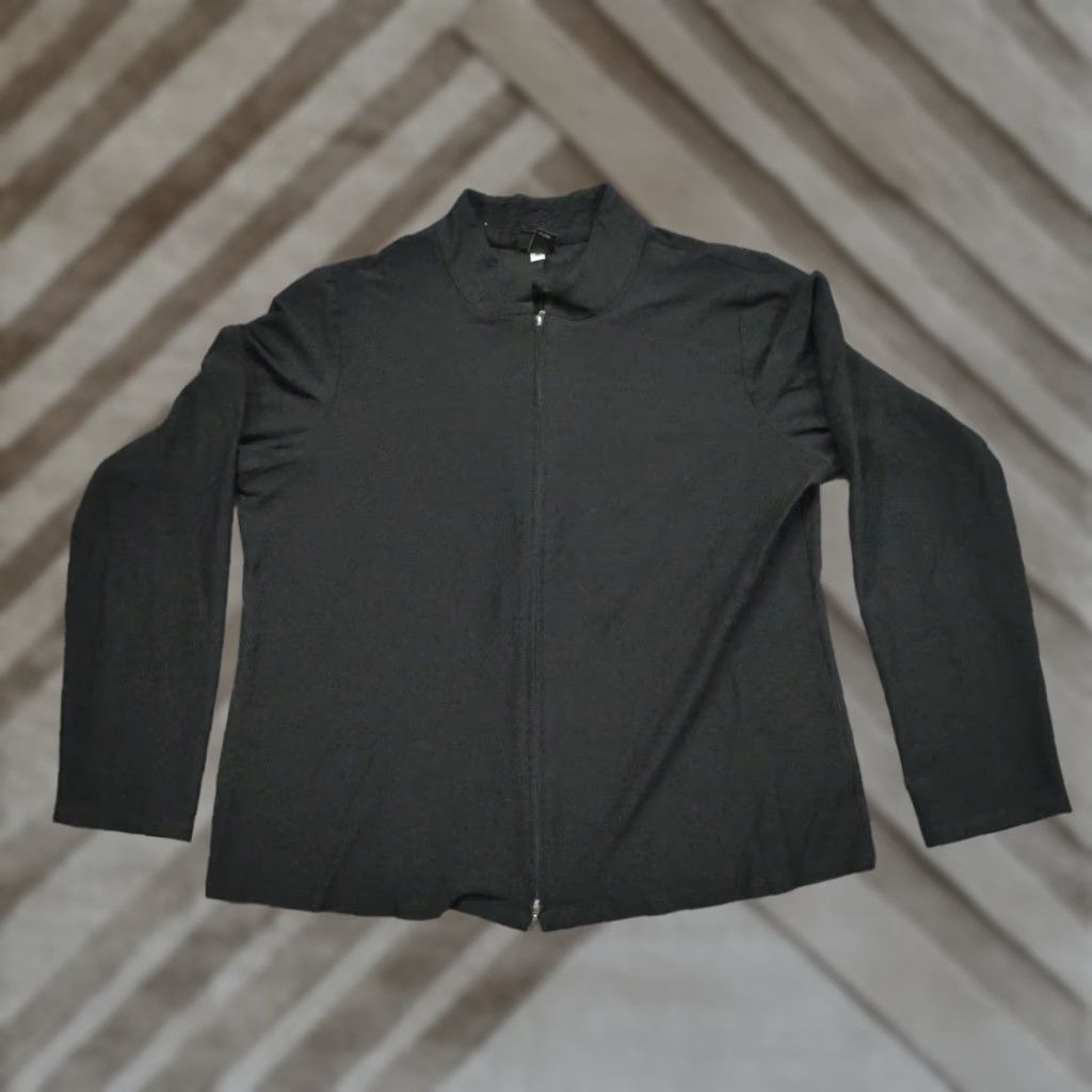 Eileen Fisher Eileen Fisher Jacket Womens L Black Full Zip Stretch USA Made Size L / US 10 / IT 46 - 1 Thumbnail
