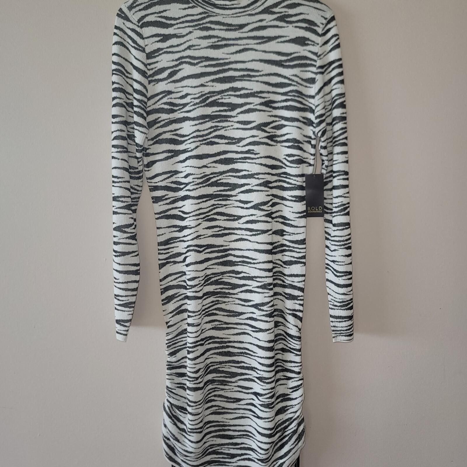 Other Black and White Long Sleeve Dress Zebra Sz Large New Size L / US 10 / IT 46 - 4 Thumbnail