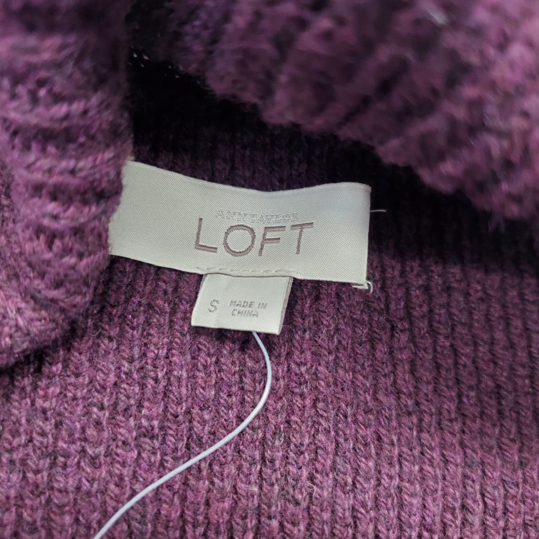 Loft LOFT Womens Size S Burgundy Throw Over Cardigan Open Front Shawl Knit Wool Blend Size S / US 4 / IT 40 - 6 Thumbnail