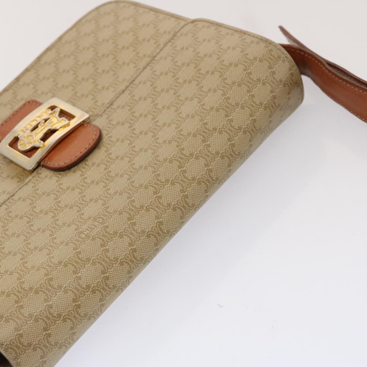 Celine CELINE Macadam Canvas Shoulder Bag Beige Size ONE SIZE - 6 Thumbnail