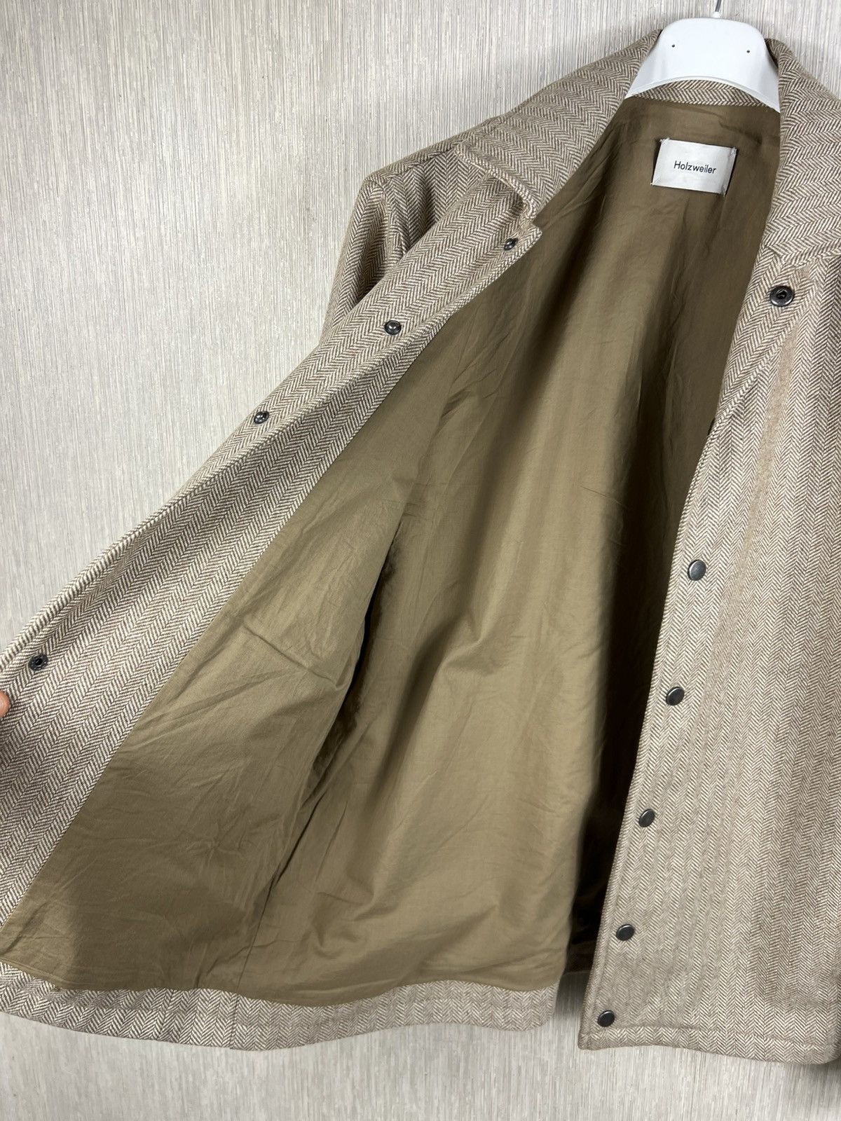 Holzweiler Holzweiler gabo shirt jacket sand wool herringbone button up Size US S / EU 44-46 / 1 - 15 Thumbnail