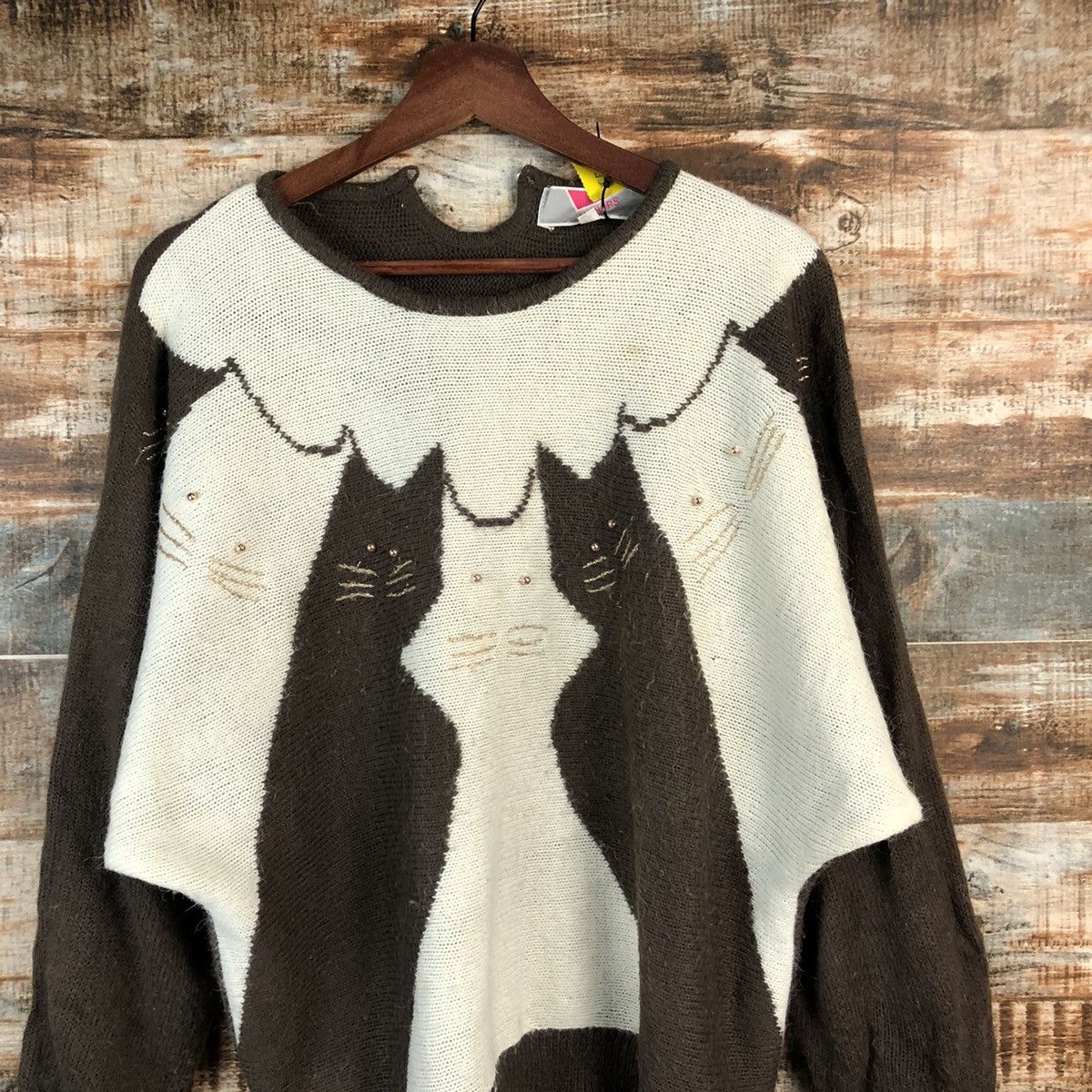 Vintage DL Honors cat vintage japan Brown Knitwear #C562 Size L / US 10 / IT 46 - 2 Thumbnail