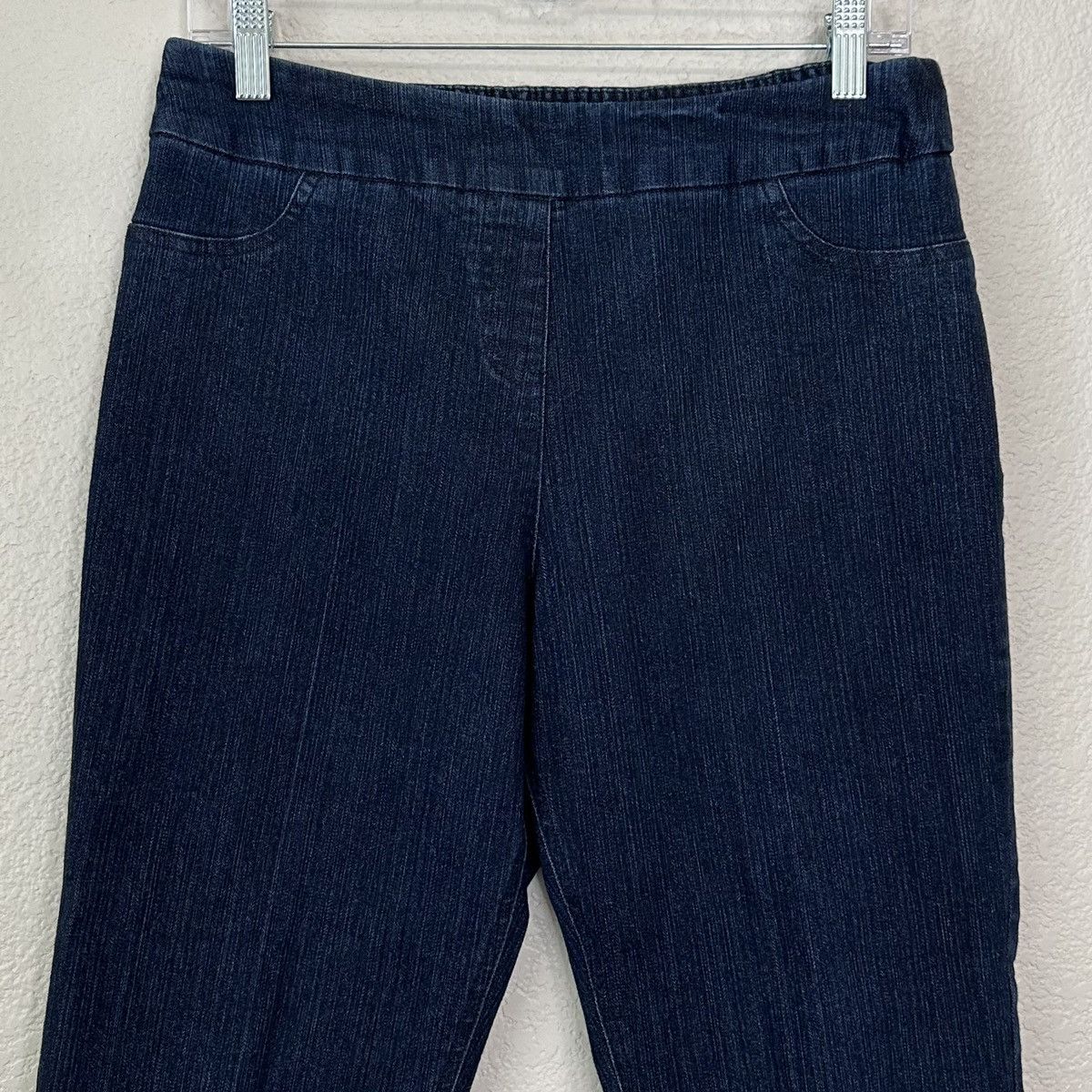 Other Soft Surroundings Blue Denim Stretch Capri Pull-On Pants Size 31" - 2 Thumbnail